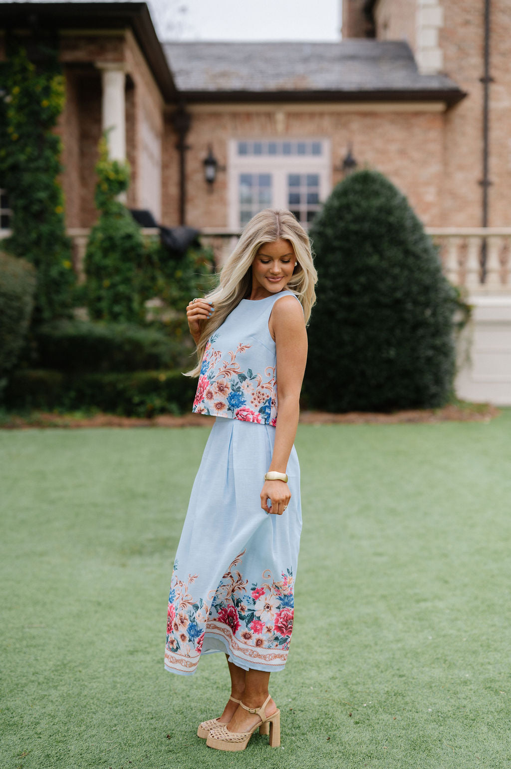 Caroline Skirt Set-Sky