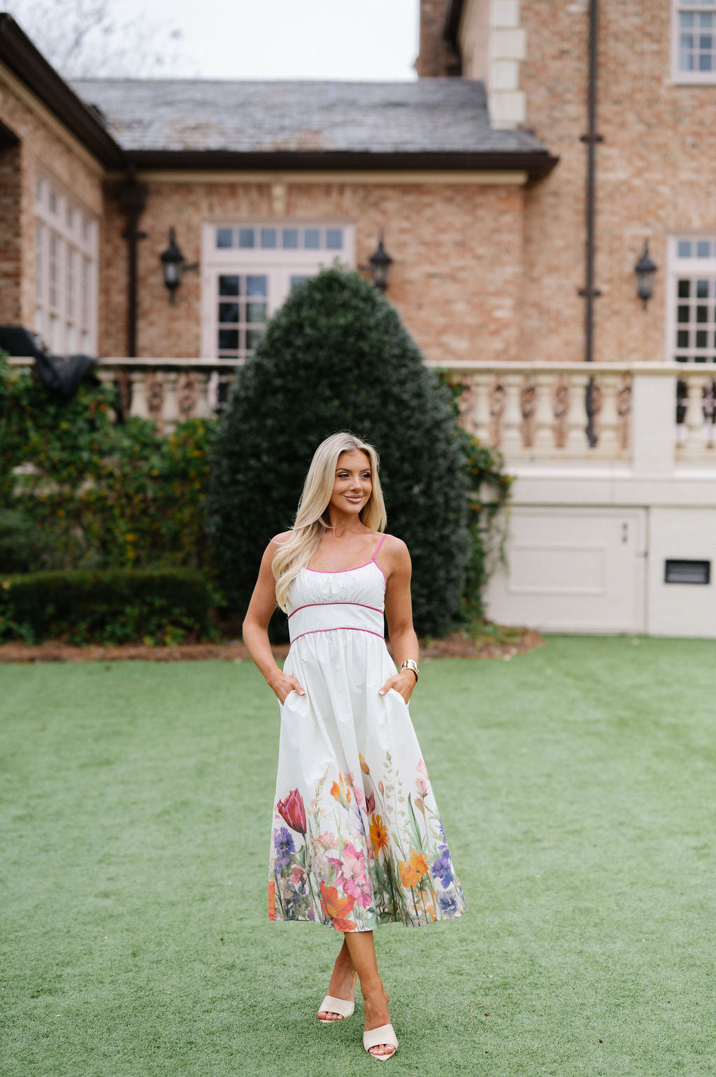 Wildflower Midi Dress-Cream Multi