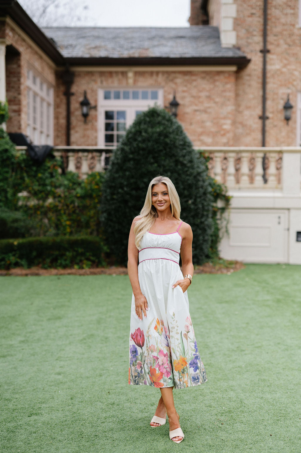 Wildflower Midi Dress-Cream Multi