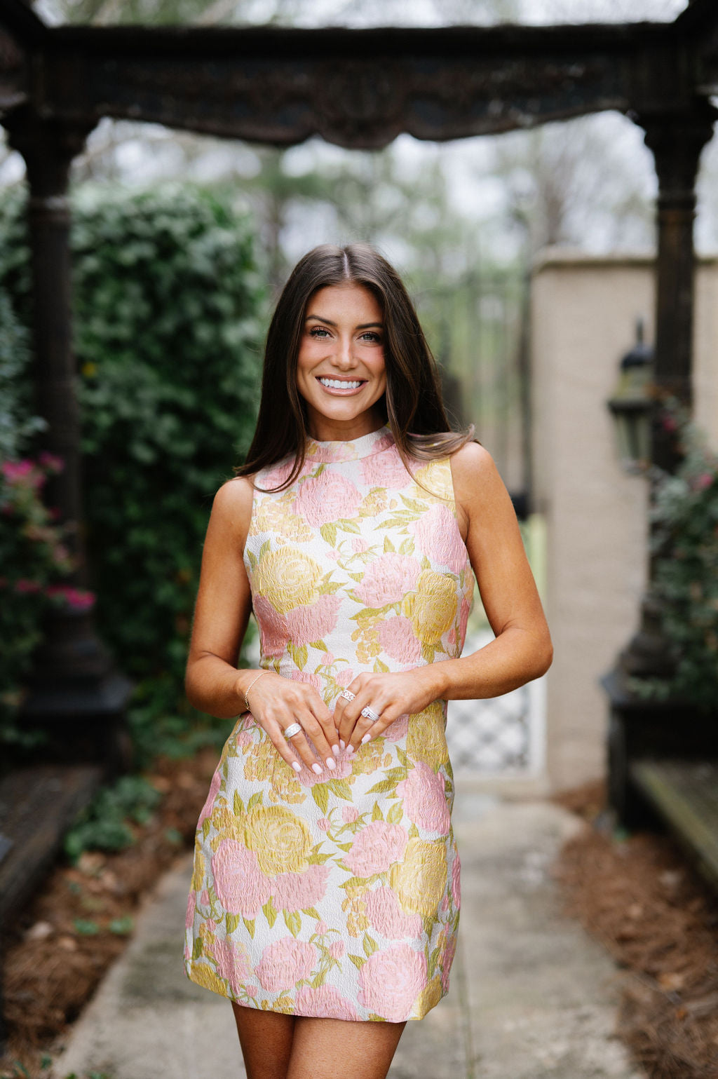 Floral Mock Neck Mini Dress