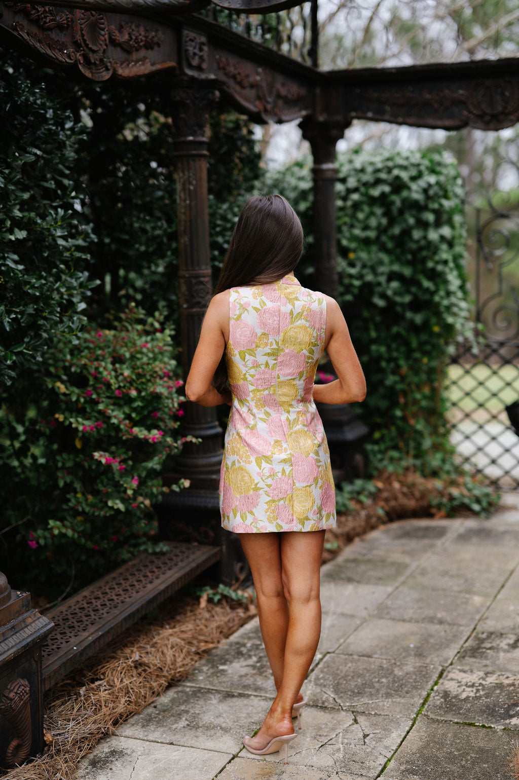 Floral Mock Neck Mini Dress