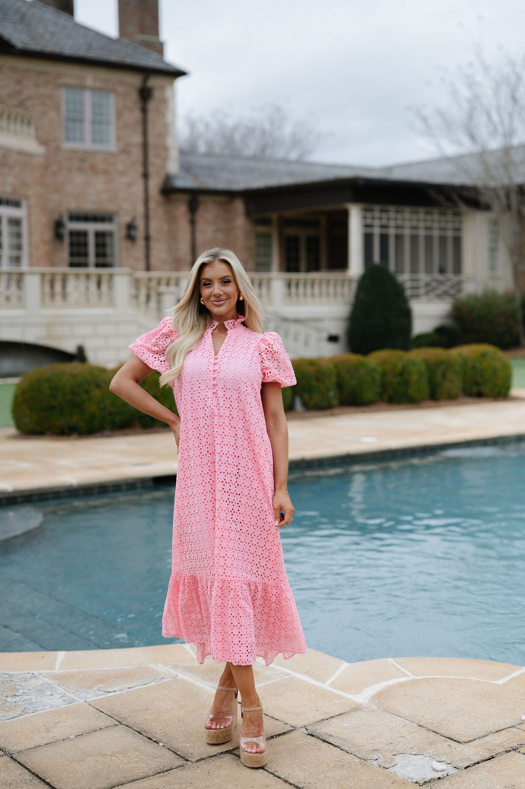 Maddox Midi Dress-Pink