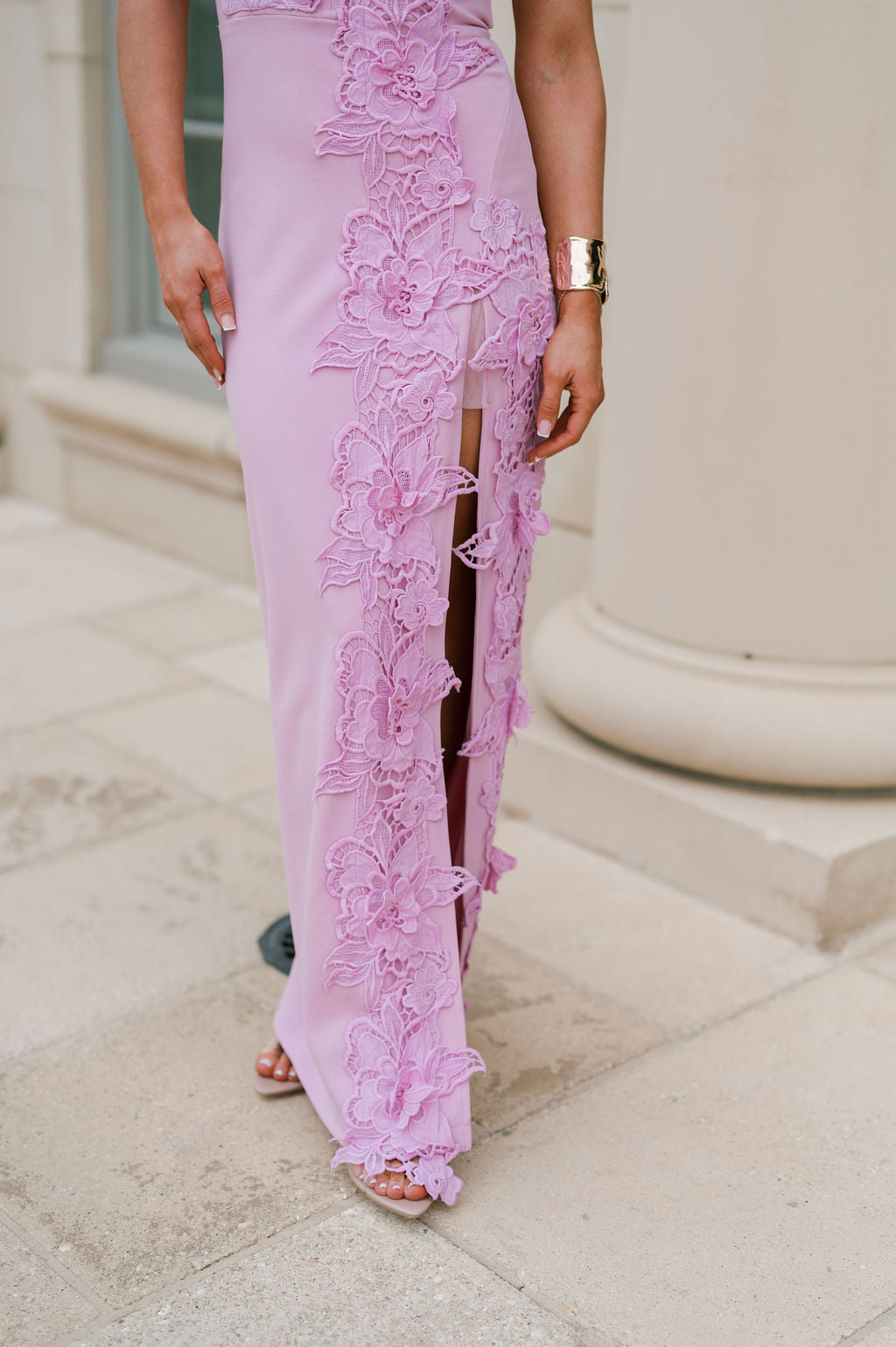 Tiffany Applique Maxi Dress-Light Orchid