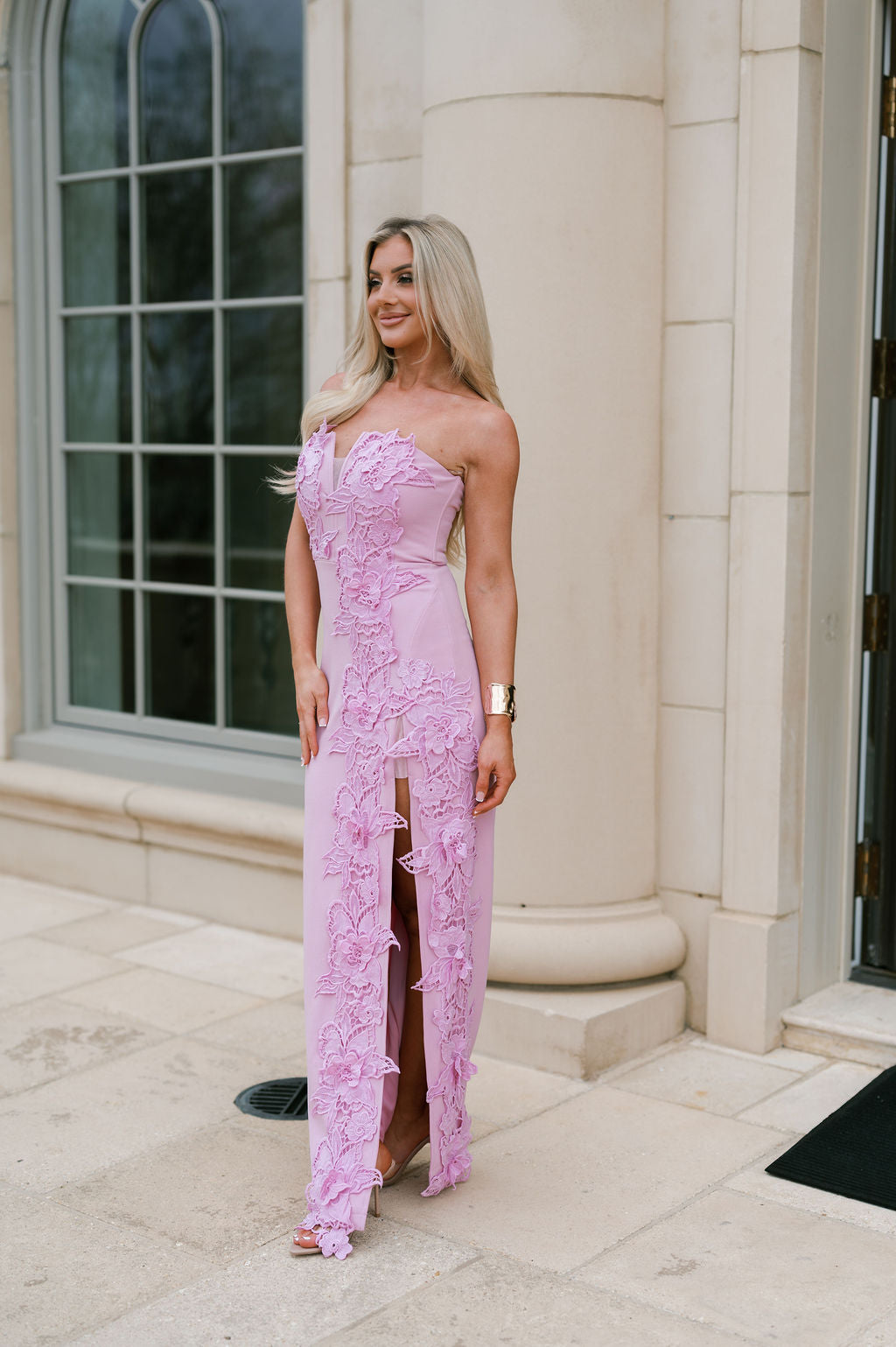 Tiffany Applique Maxi Dress-Light Orchid