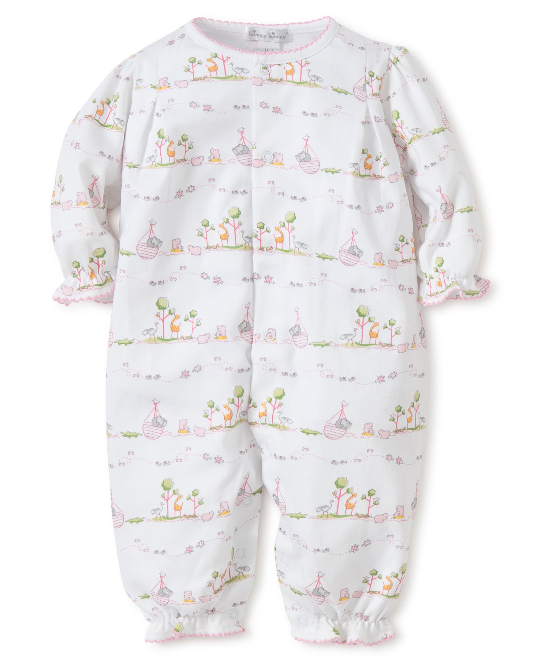 Noah's Print Playsuit-Pink