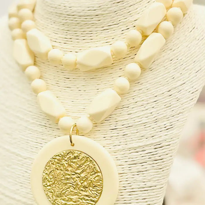 Double Layer Necklace- Ivory