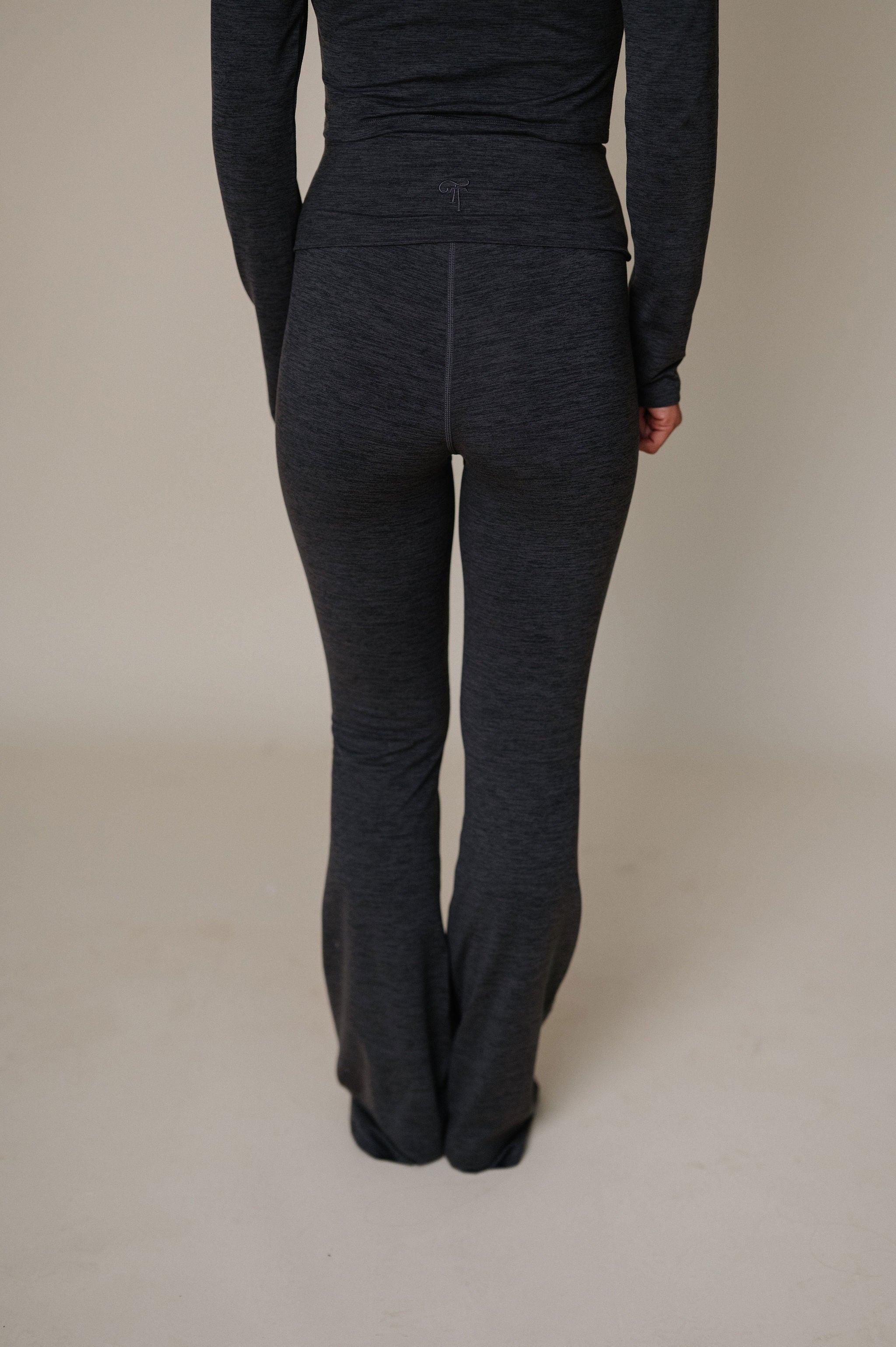 TT Active Fold Over Legging-Heathered Black