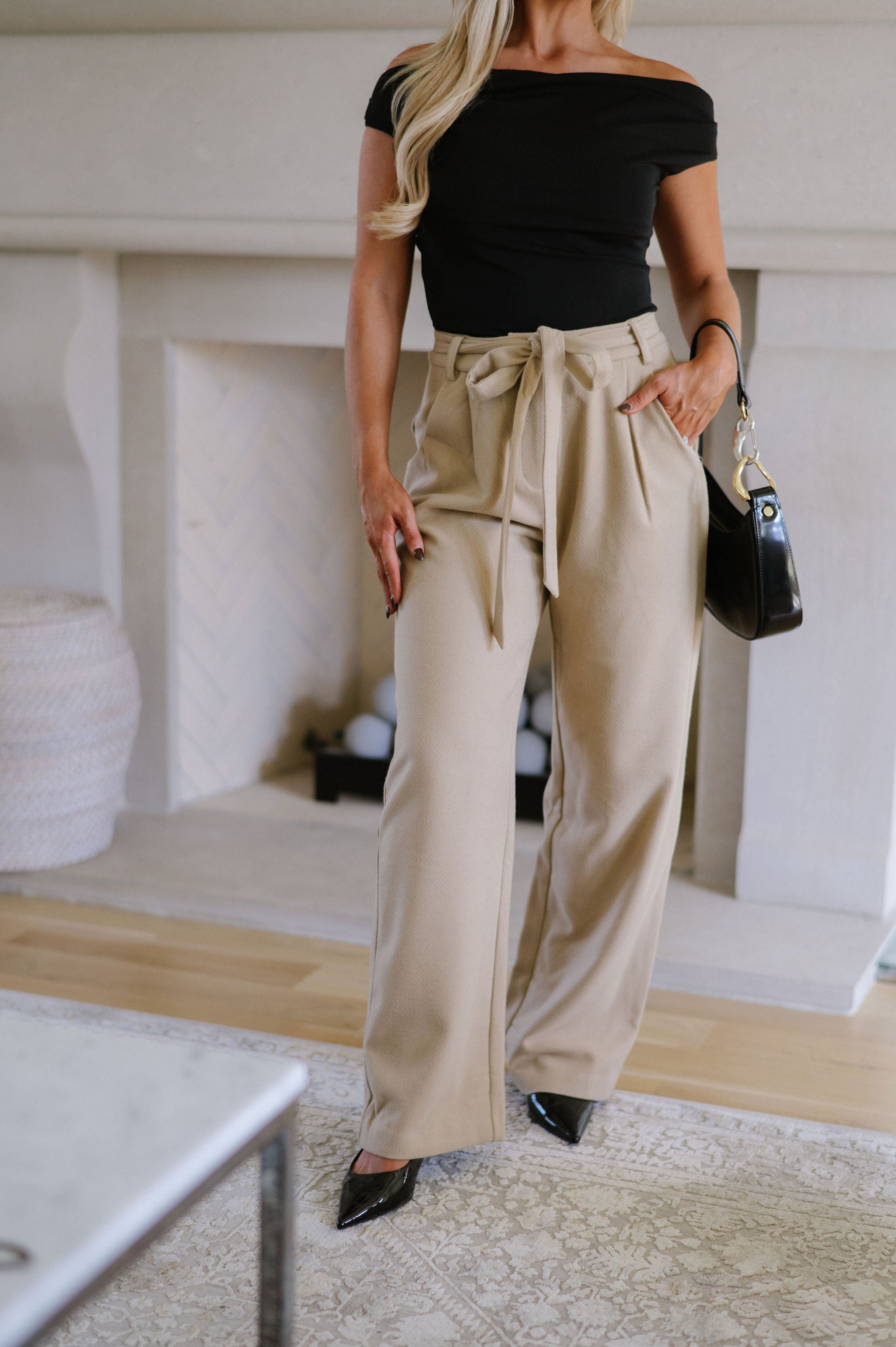 Ruby Wide Leg Pants-Taupe