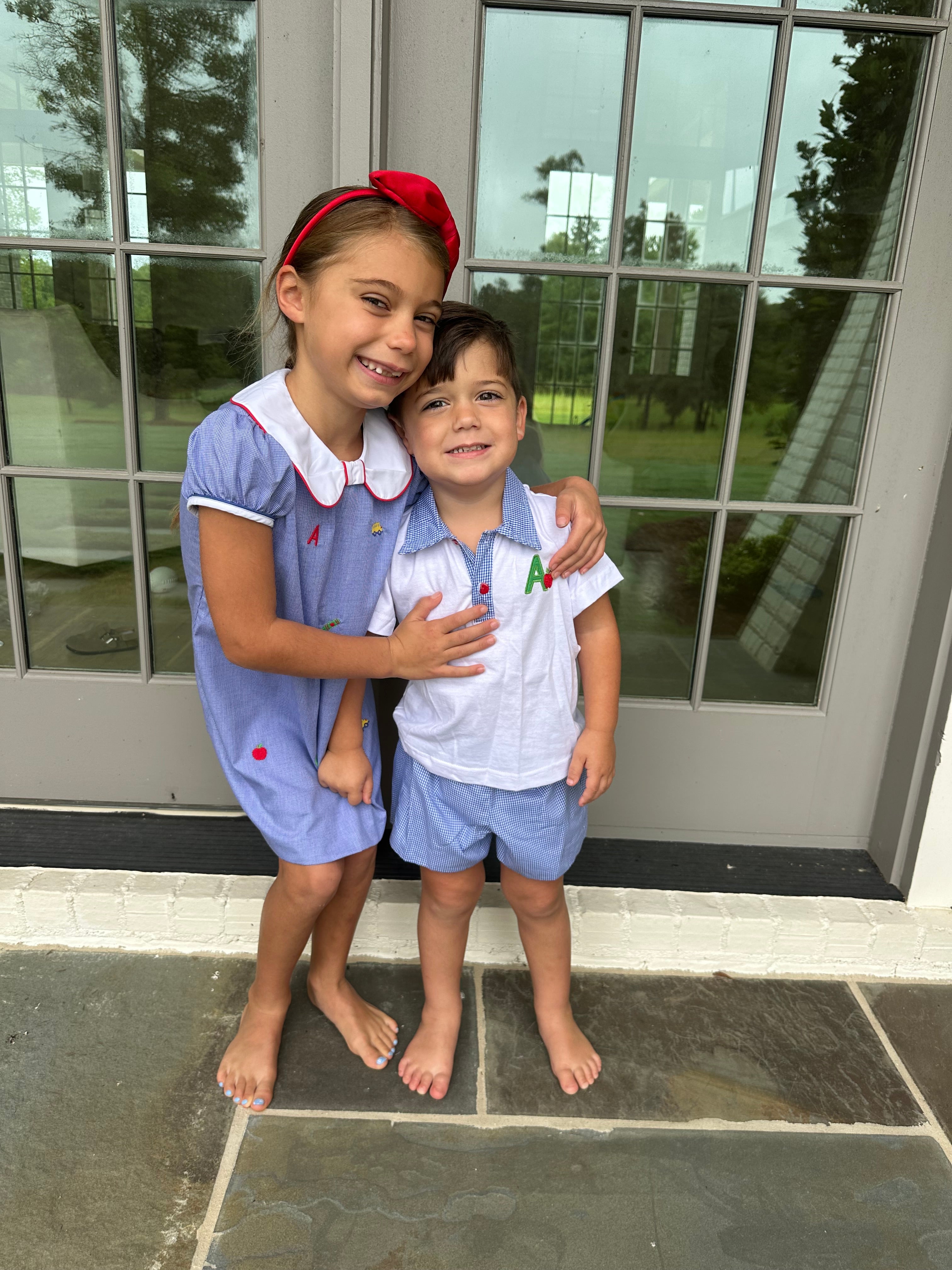 Back to School Shorts Set-Blue
