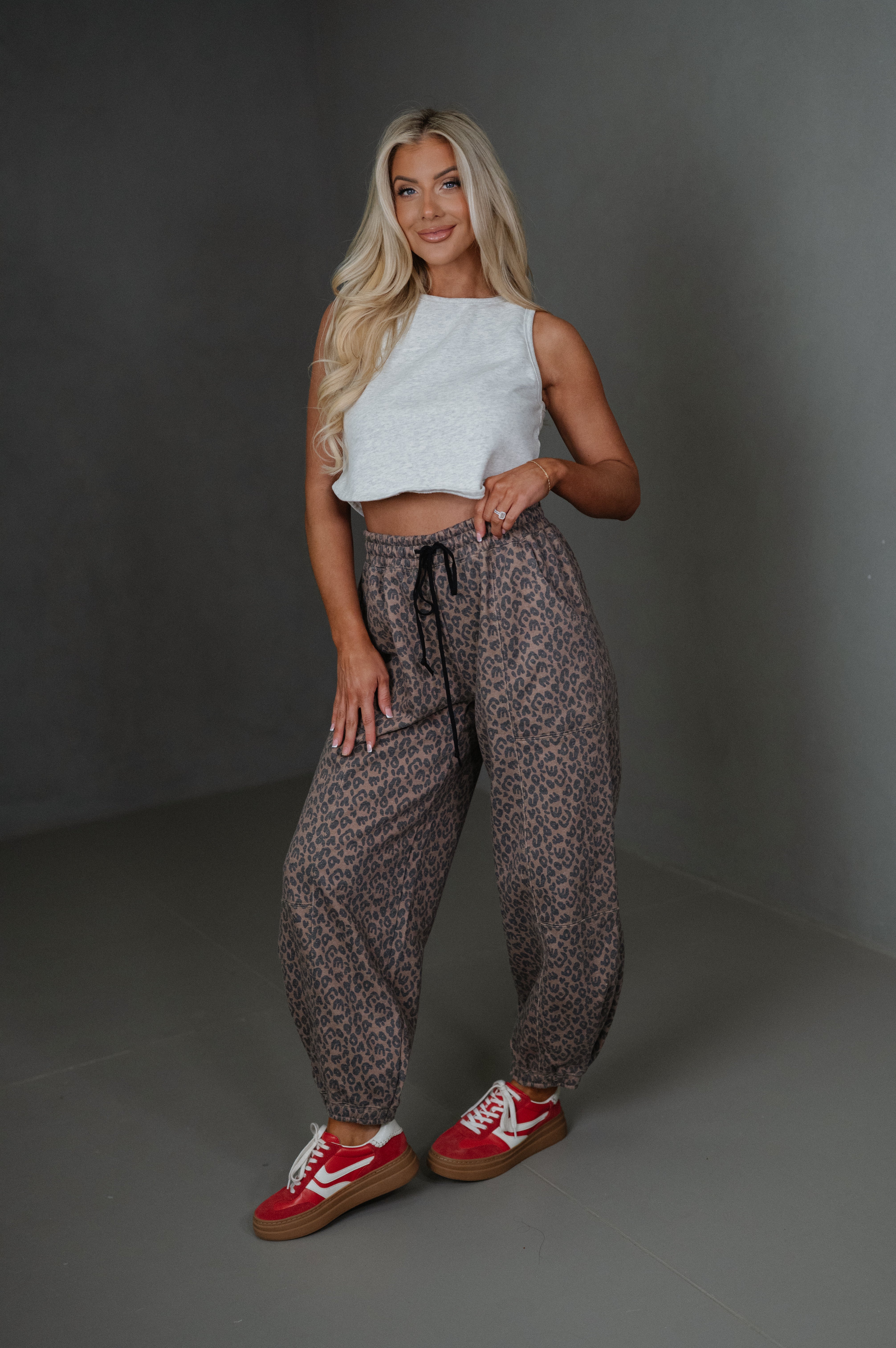 Juda Printed Sweatpants-Chocolate/Black