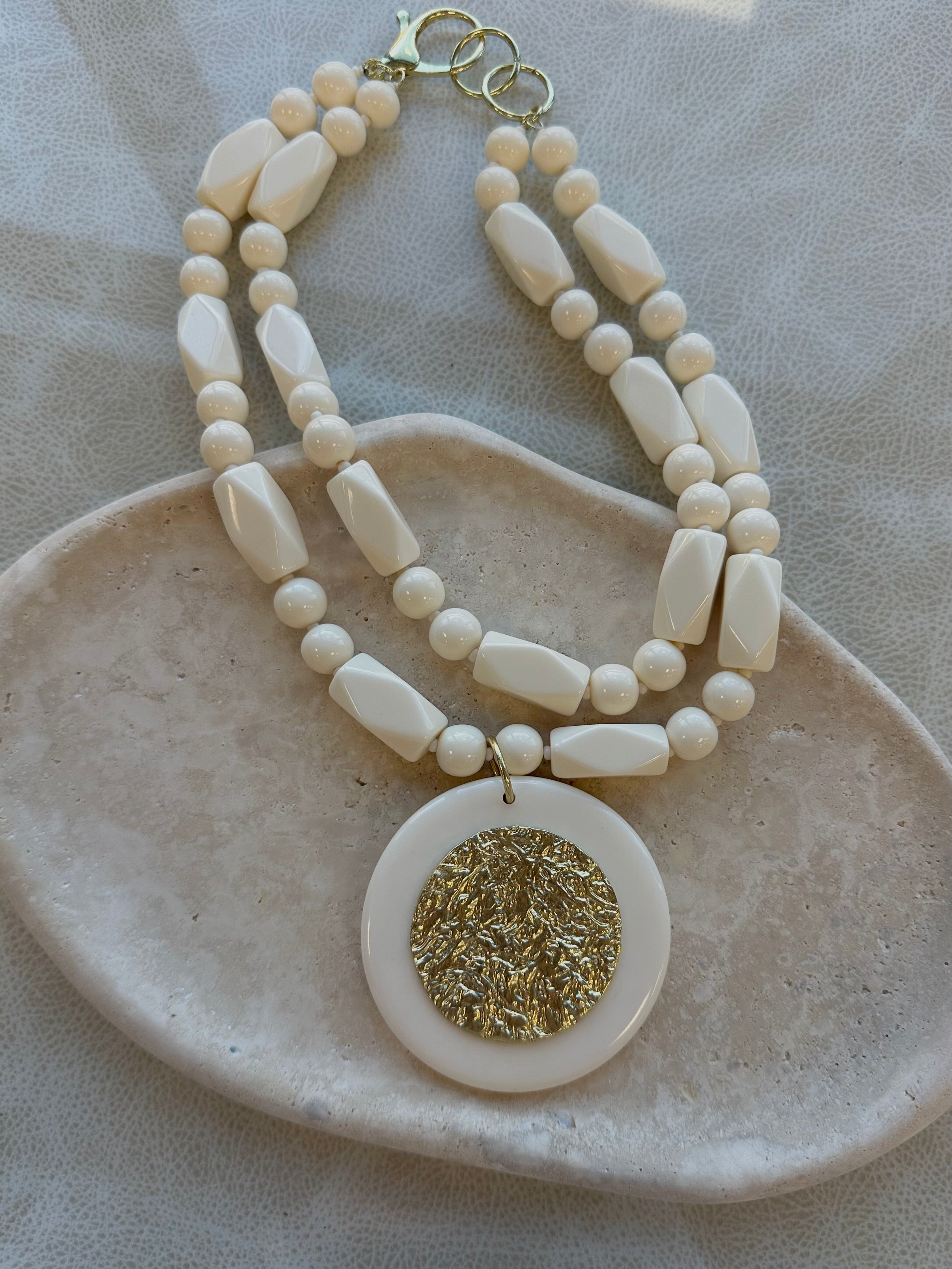 Double Layer Necklace- Ivory