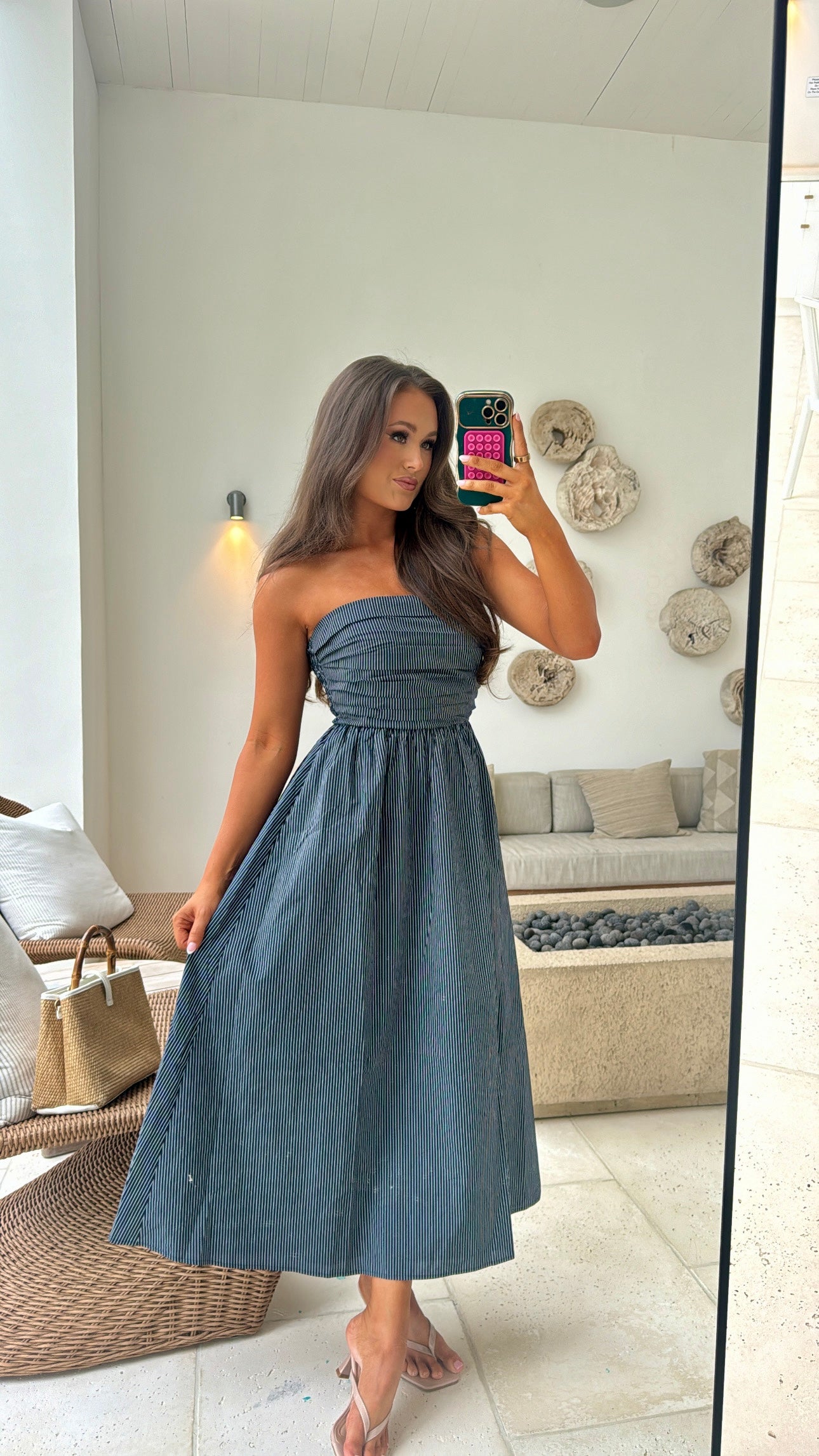 Gwen Midi Dress-Navy