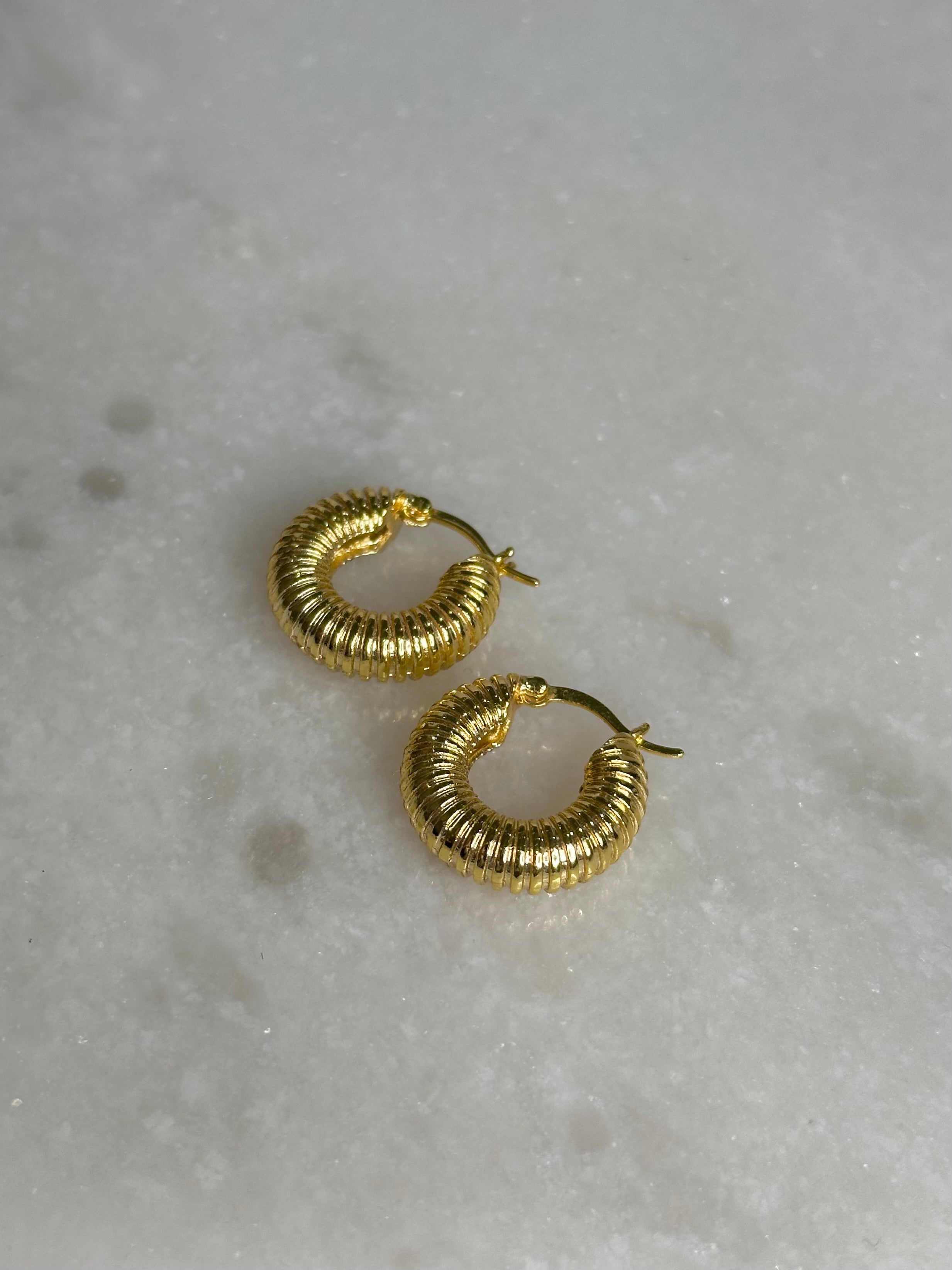 Spiral Gold Hoops