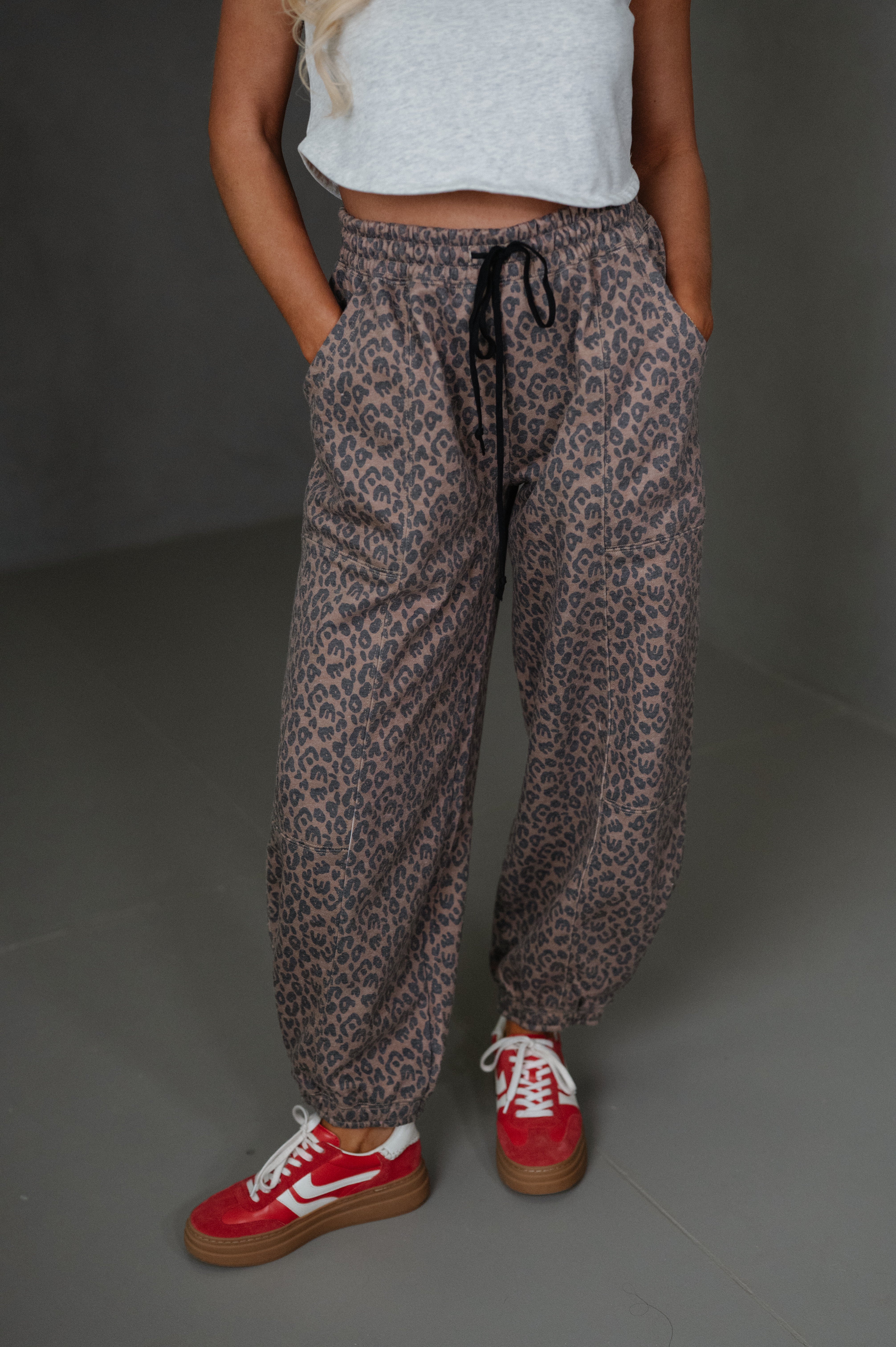 Juda Printed Sweatpants-Chocolate/Black