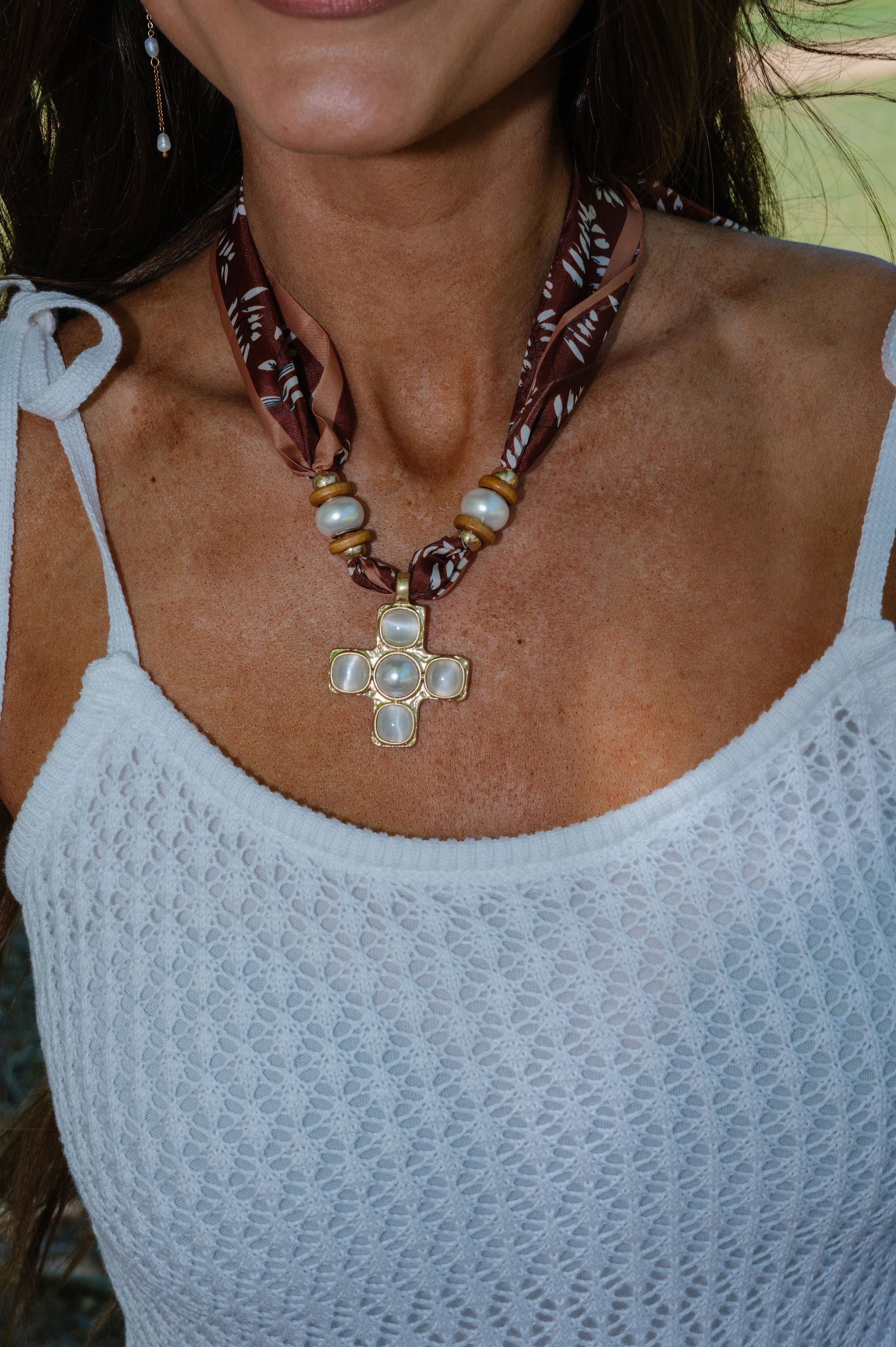 Jeweled Cross Pendent Cross Necklace