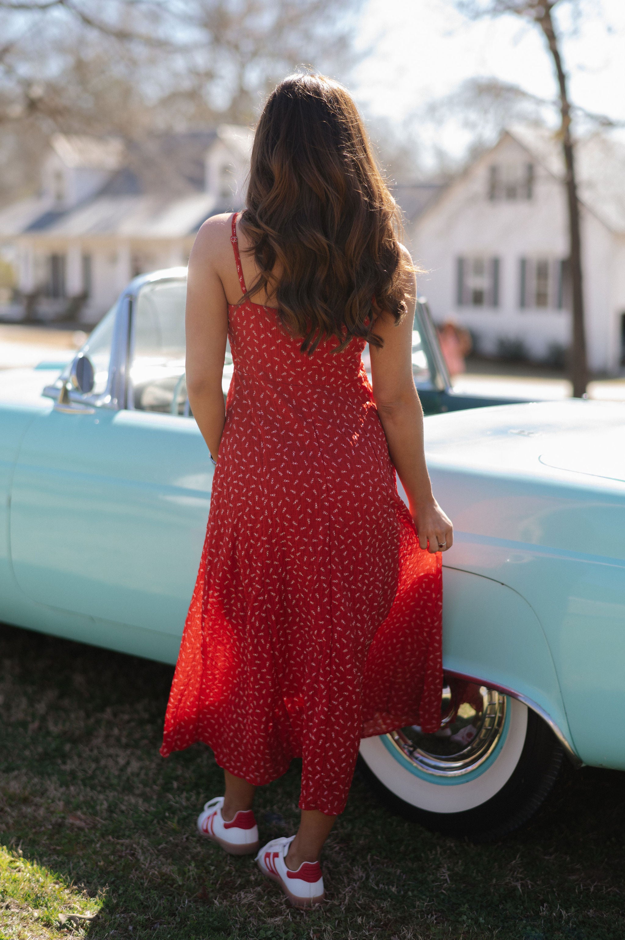 Wynn Midi Dress-Red