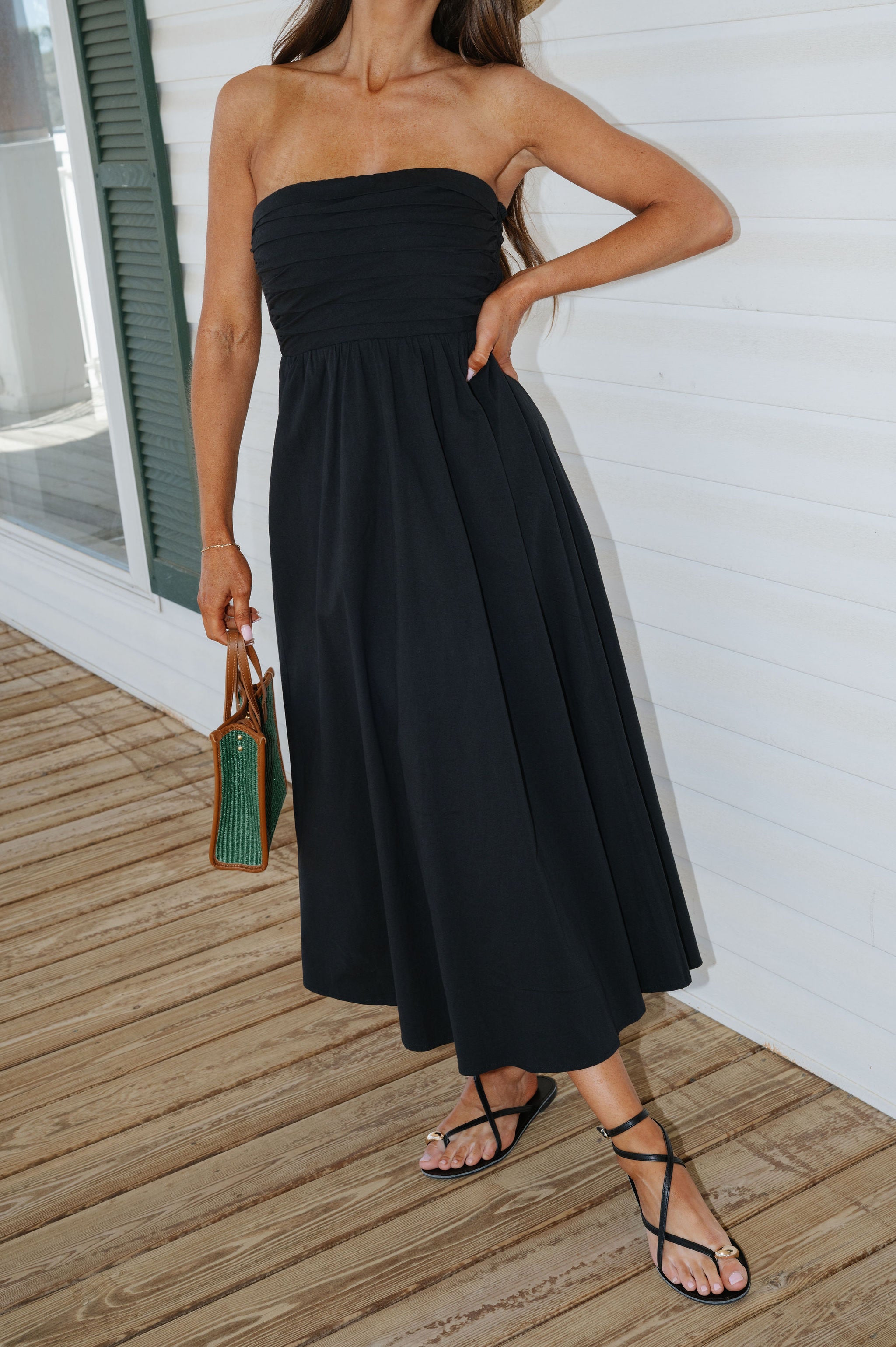 Bonnie Midi Dress-Black