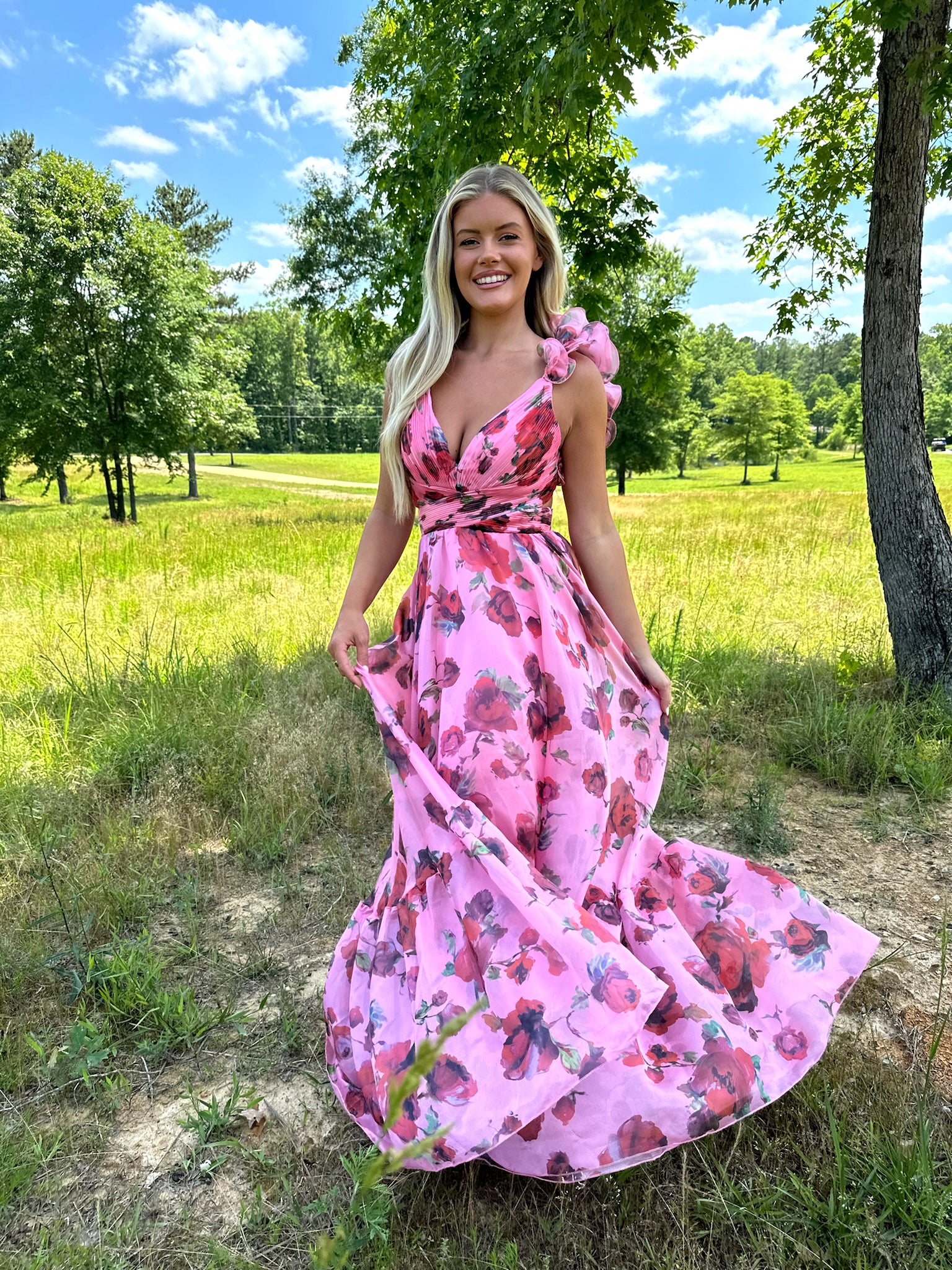 Herrington Floral Maxi Dress-Pink