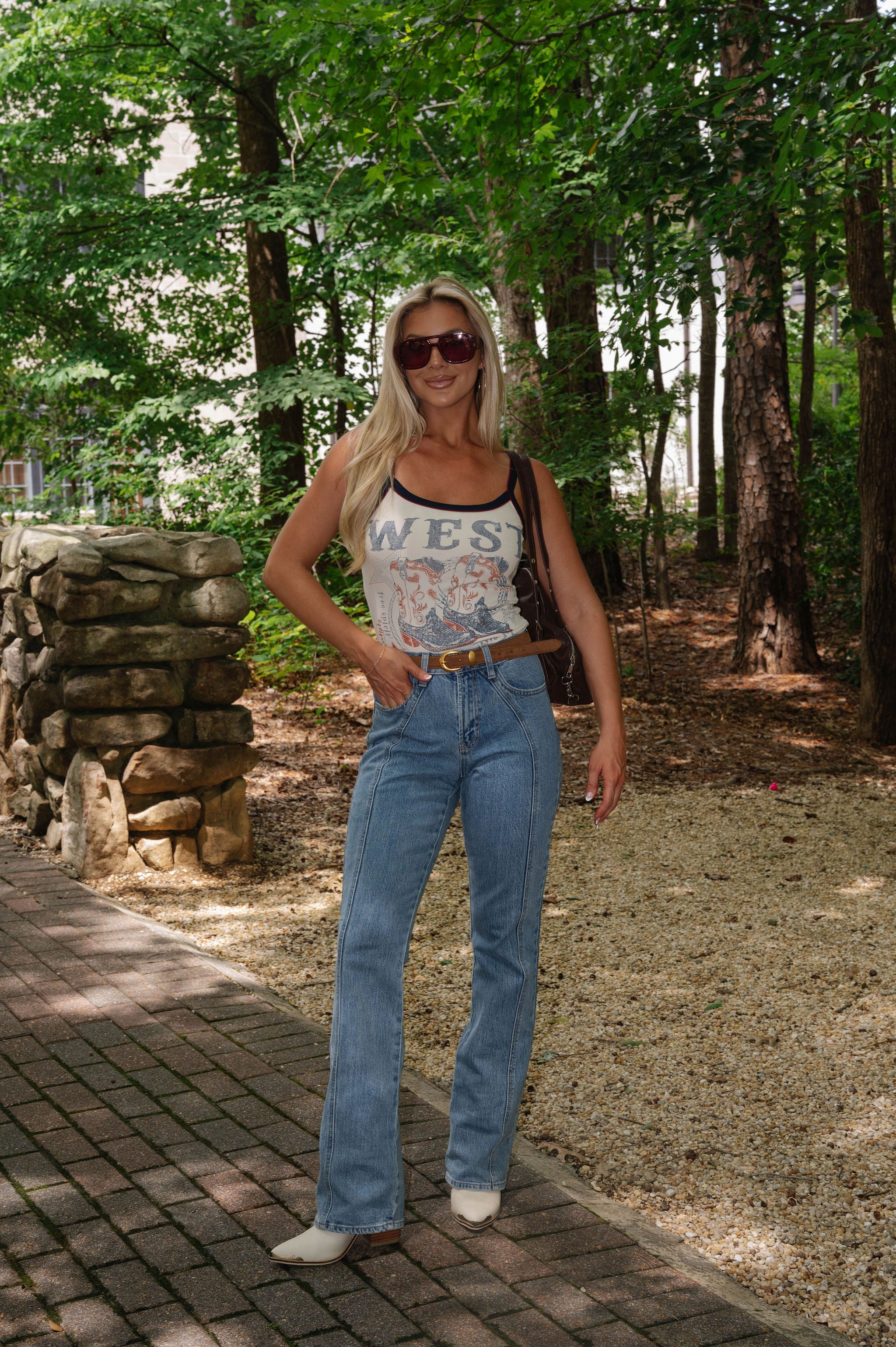 Clara Seamed Bootcut Jean-Medium Denim