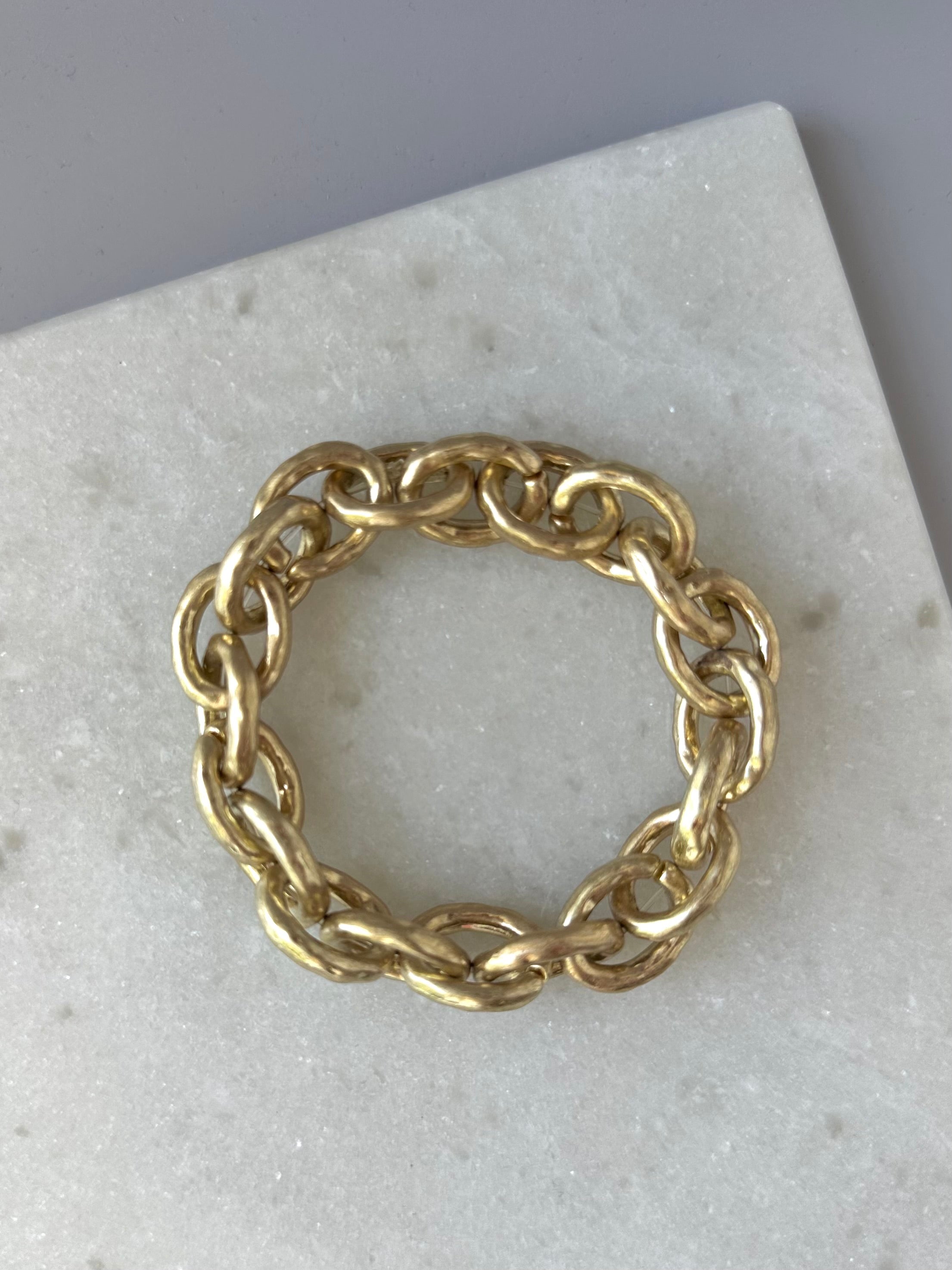 Sumner Link Bracelet- Brushed Gold