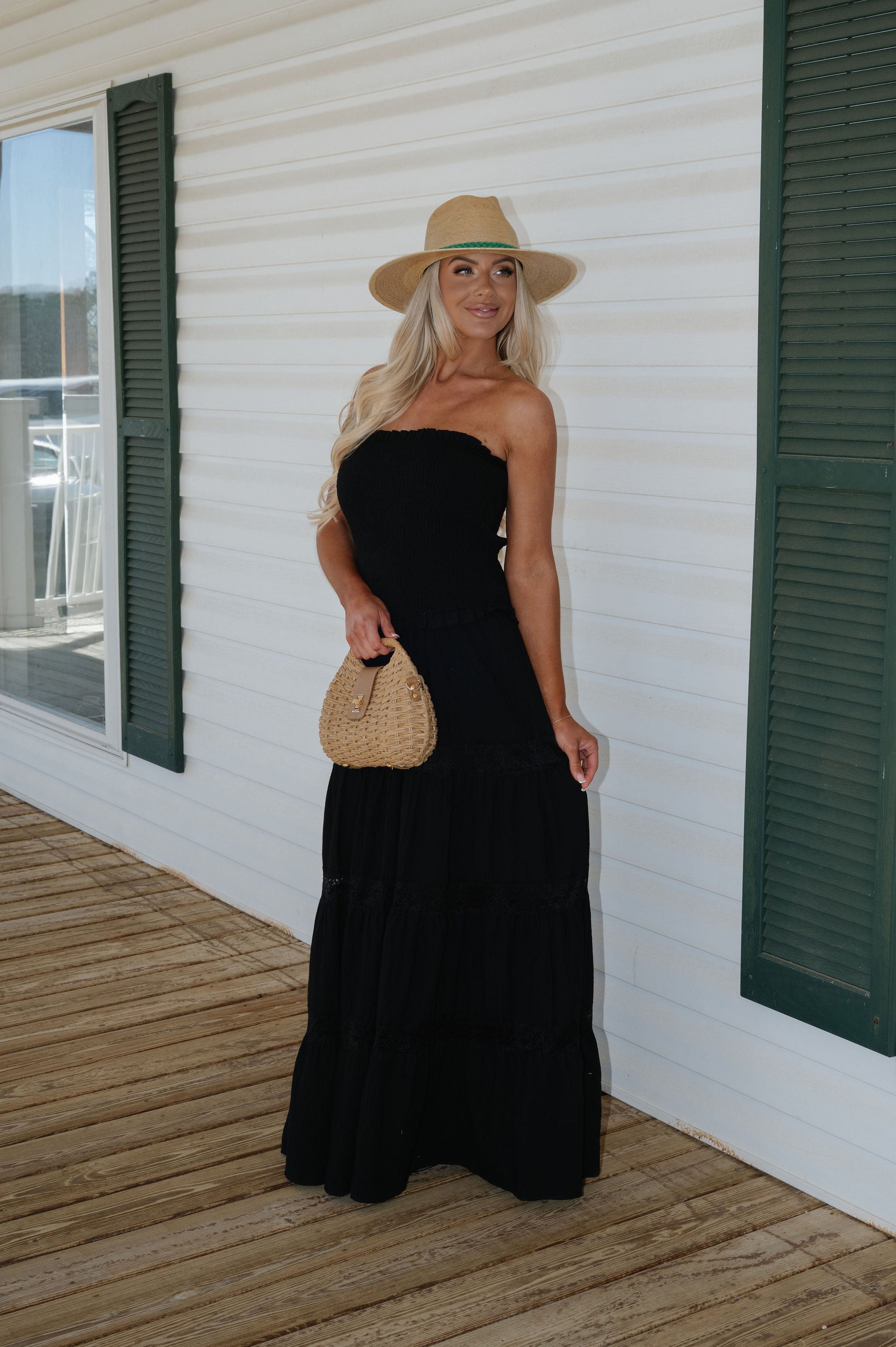 Stone Maxi Dress-Black