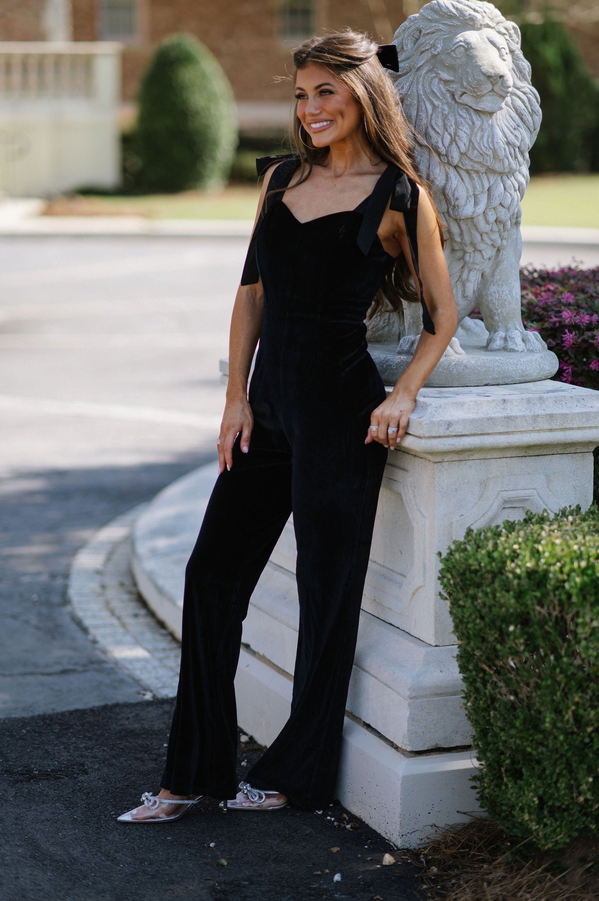 Montgomery Velvet Jumpsuit- Black