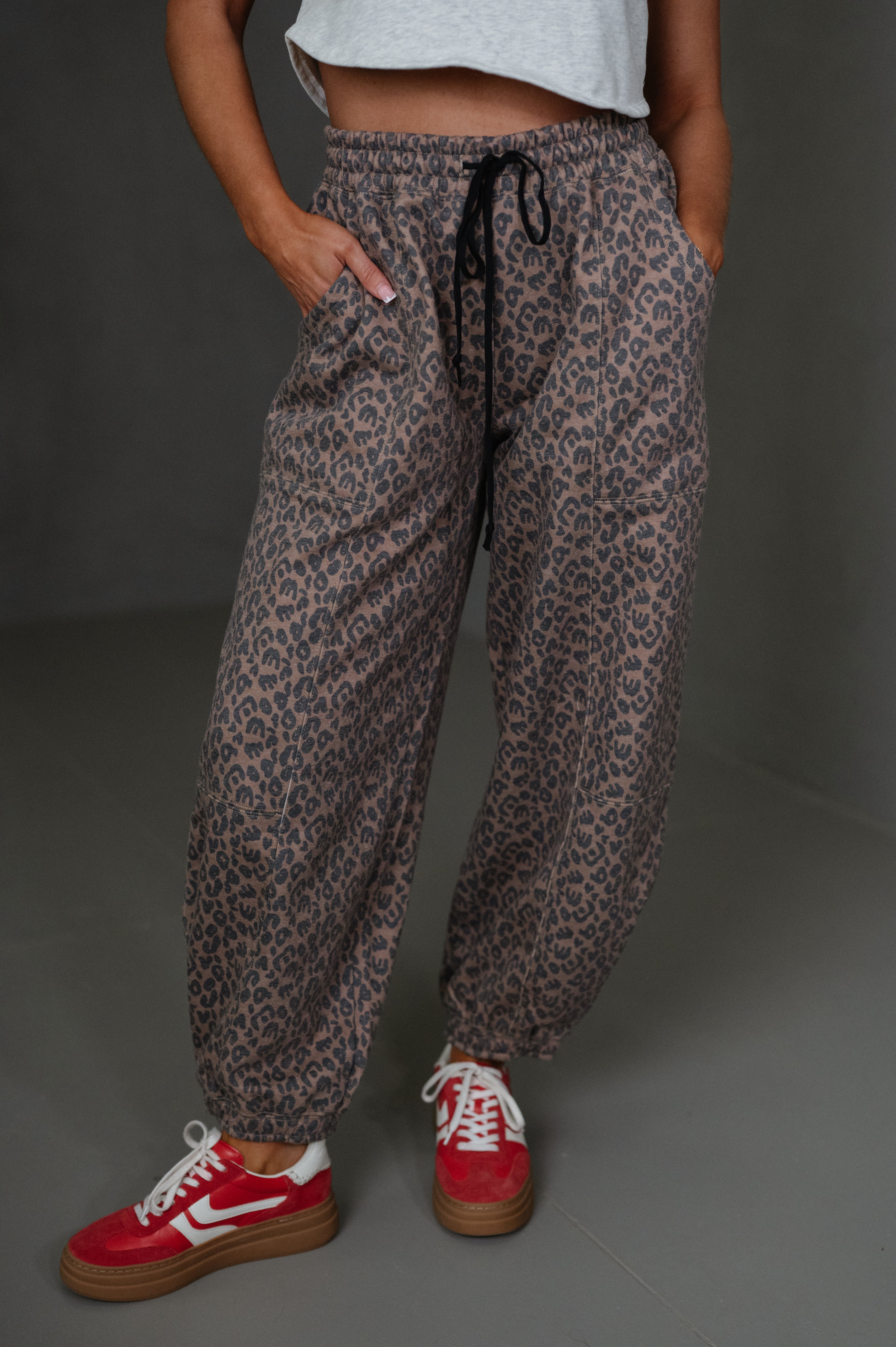 Juda Printed Sweatpants-Chocolate/Black