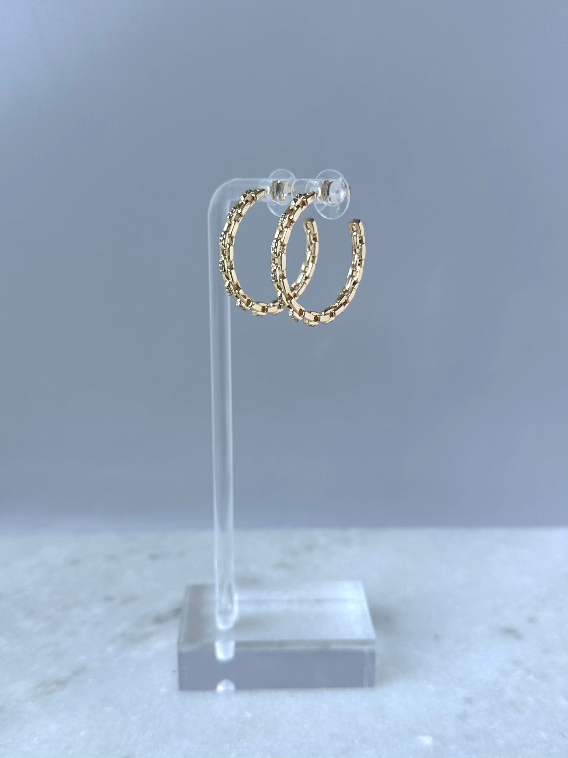 Gracie Textured Hoops-Gold