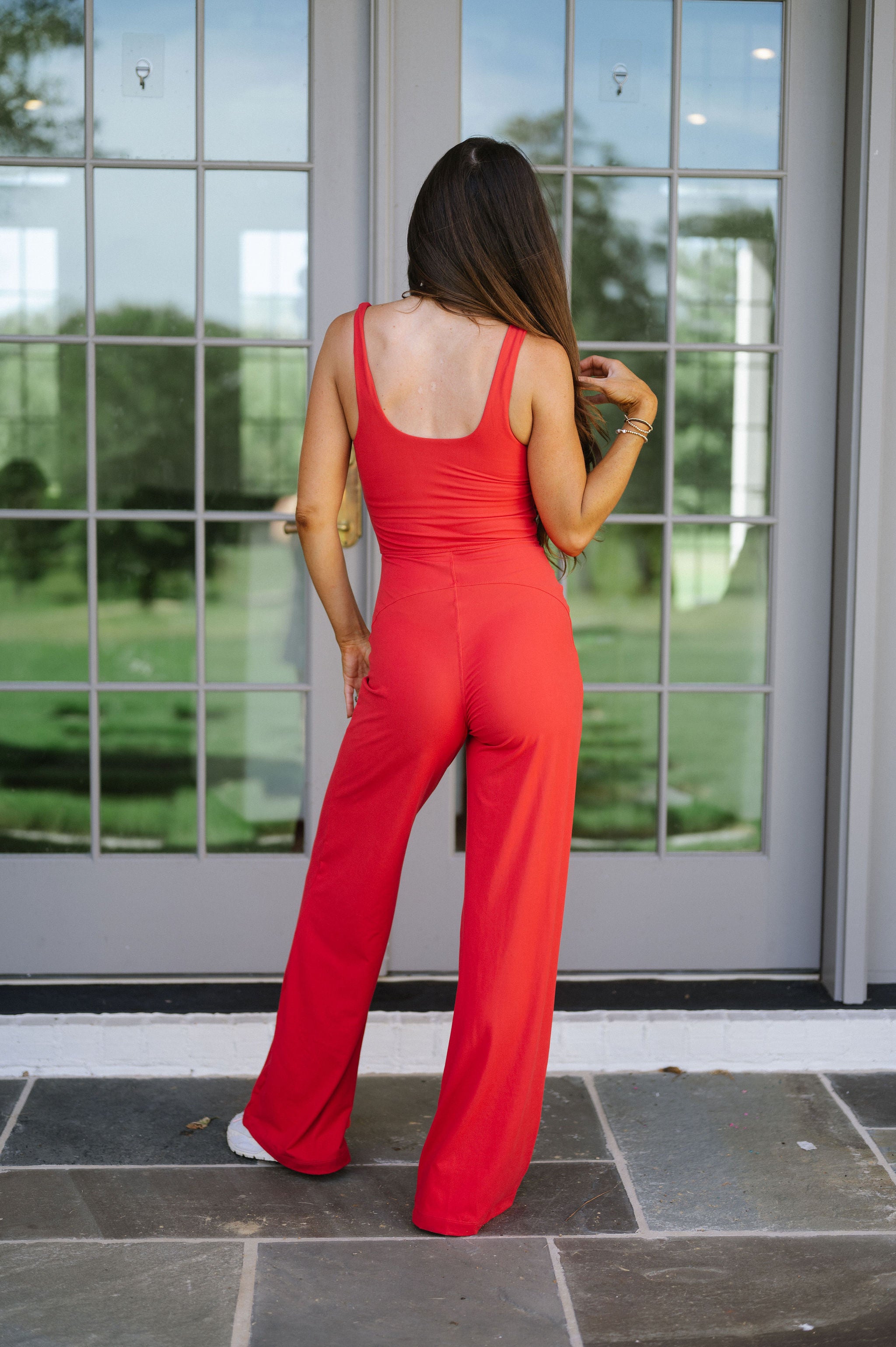 Kelson Wide Leg Jumpsuit- True Red