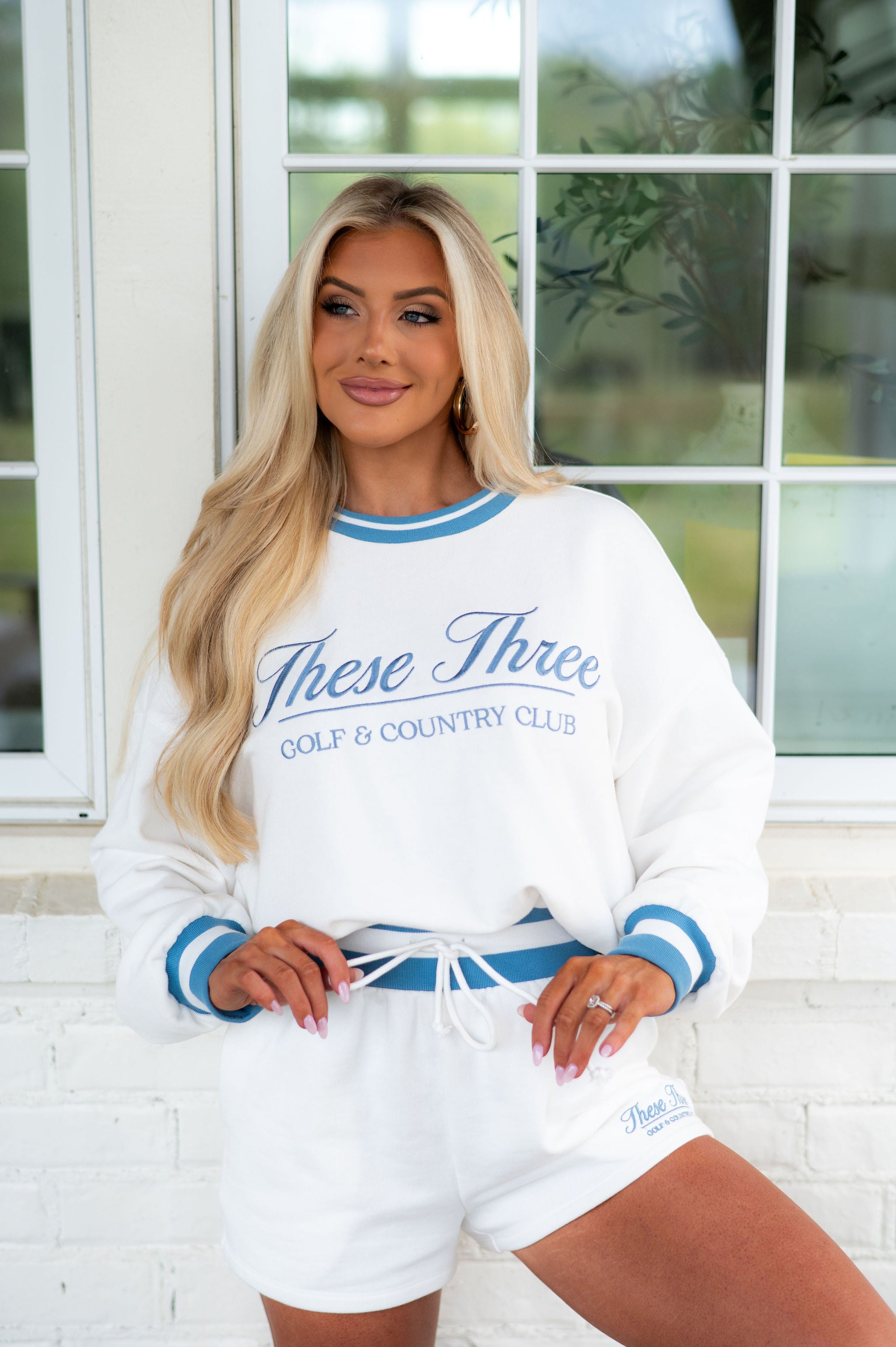 PREORDER//These Three Golf & Country Club Set-White/Blue//PREORDER SHIPS BY 6/15!