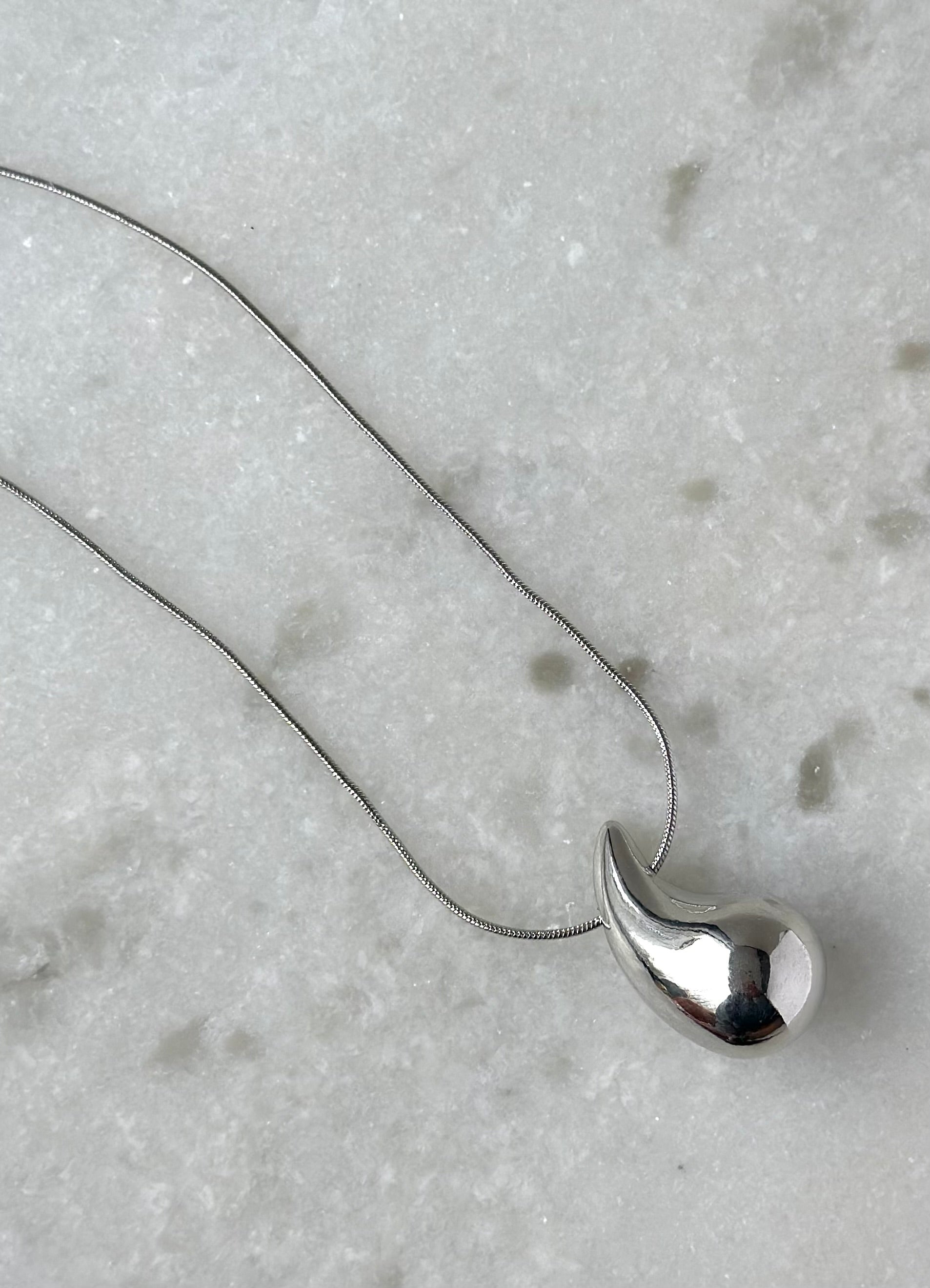 Tear Drop Necklace- Silver