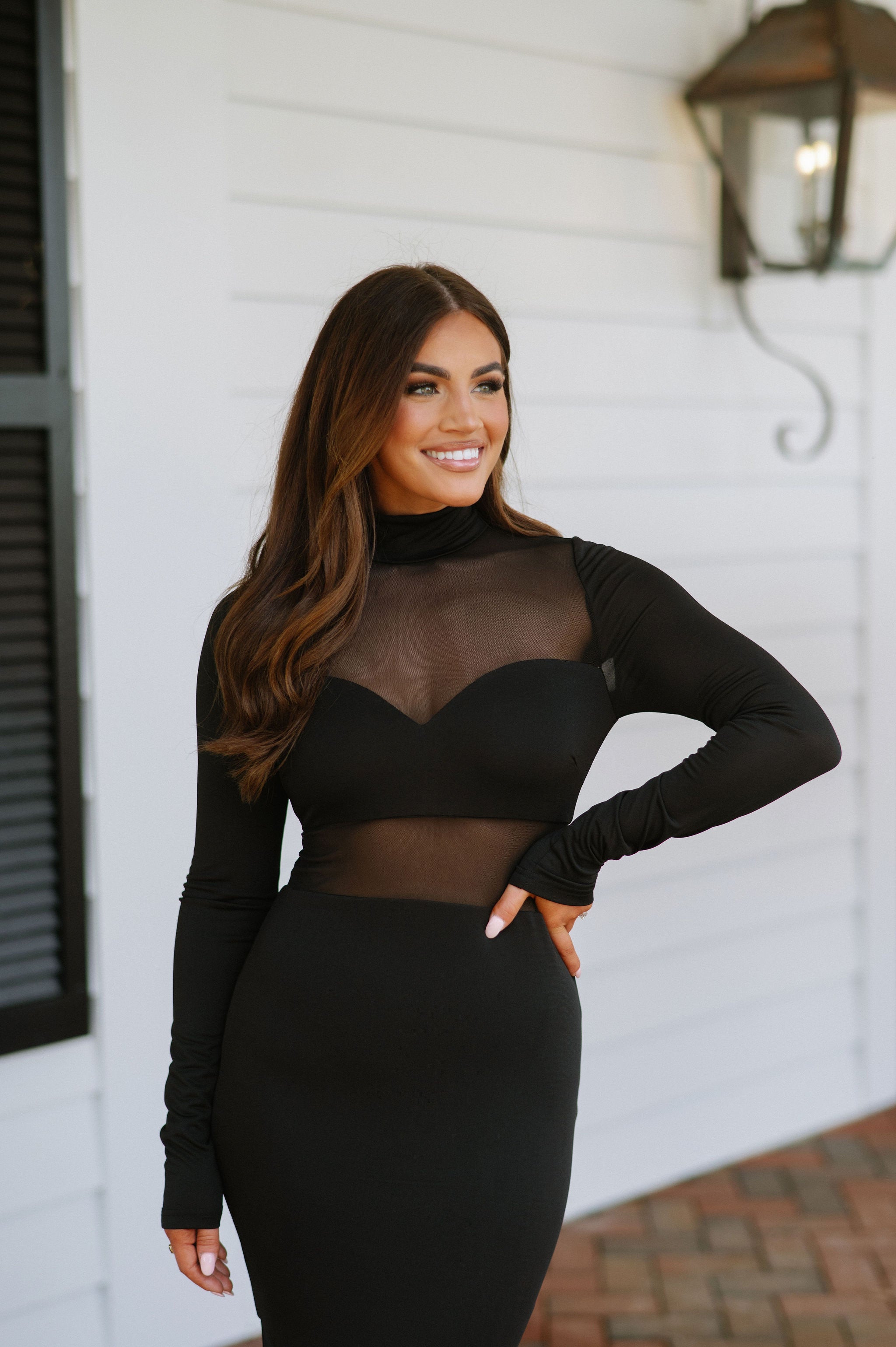 Showstopper Mesh Black Dress