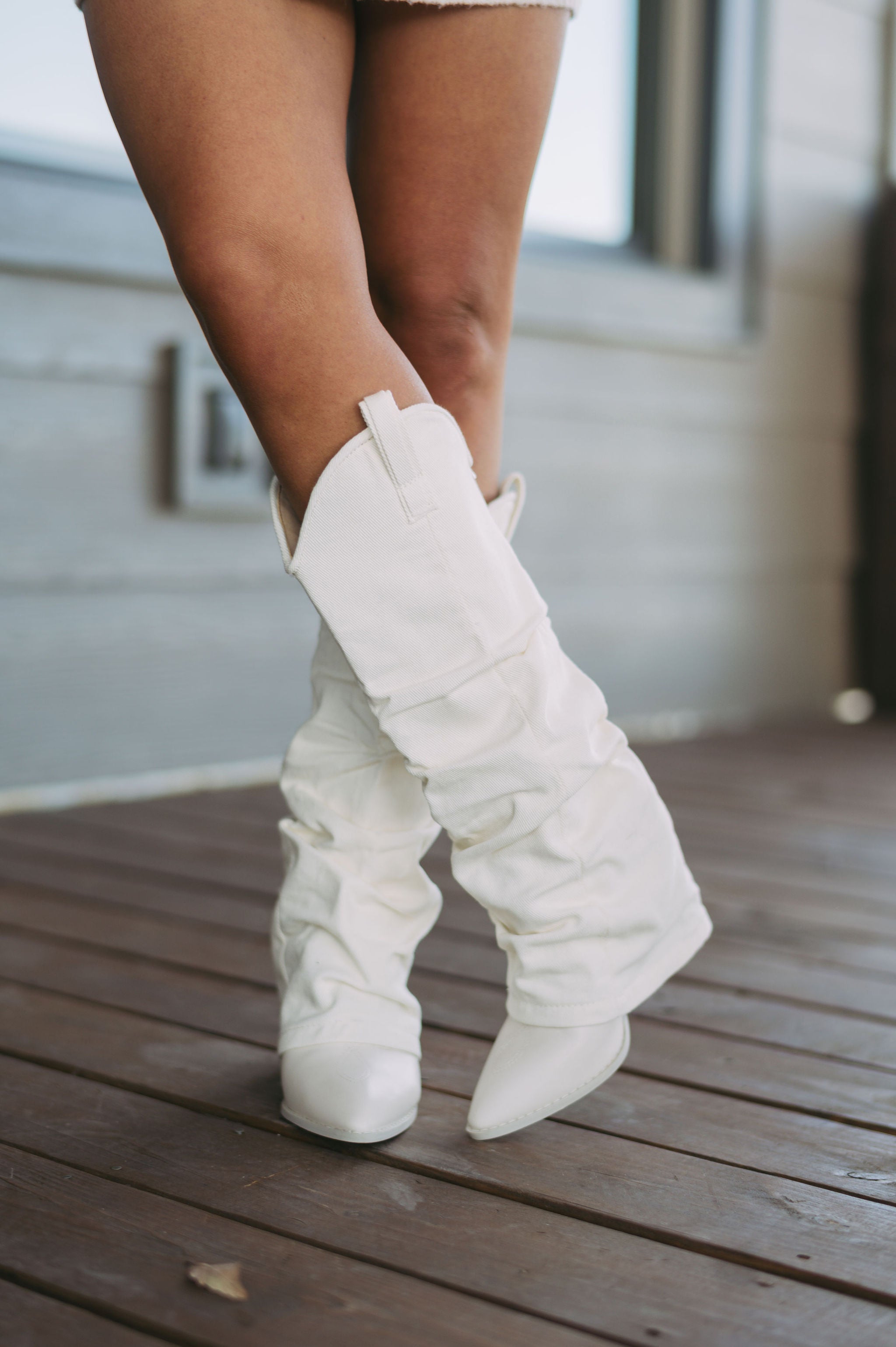 Imogen Boots-Ivory/Denim