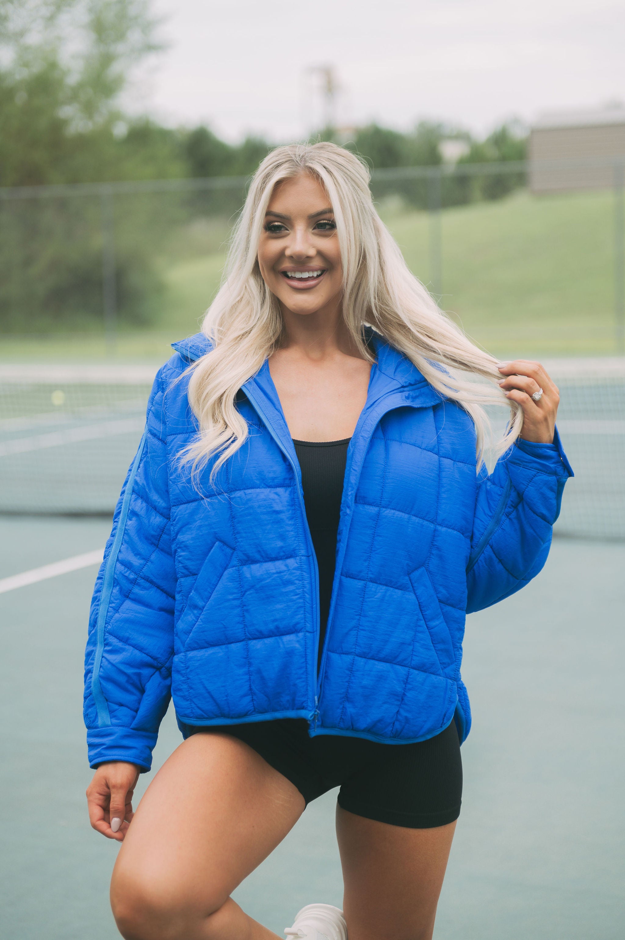 Lightweight Quilted Jacket-Royal Blue