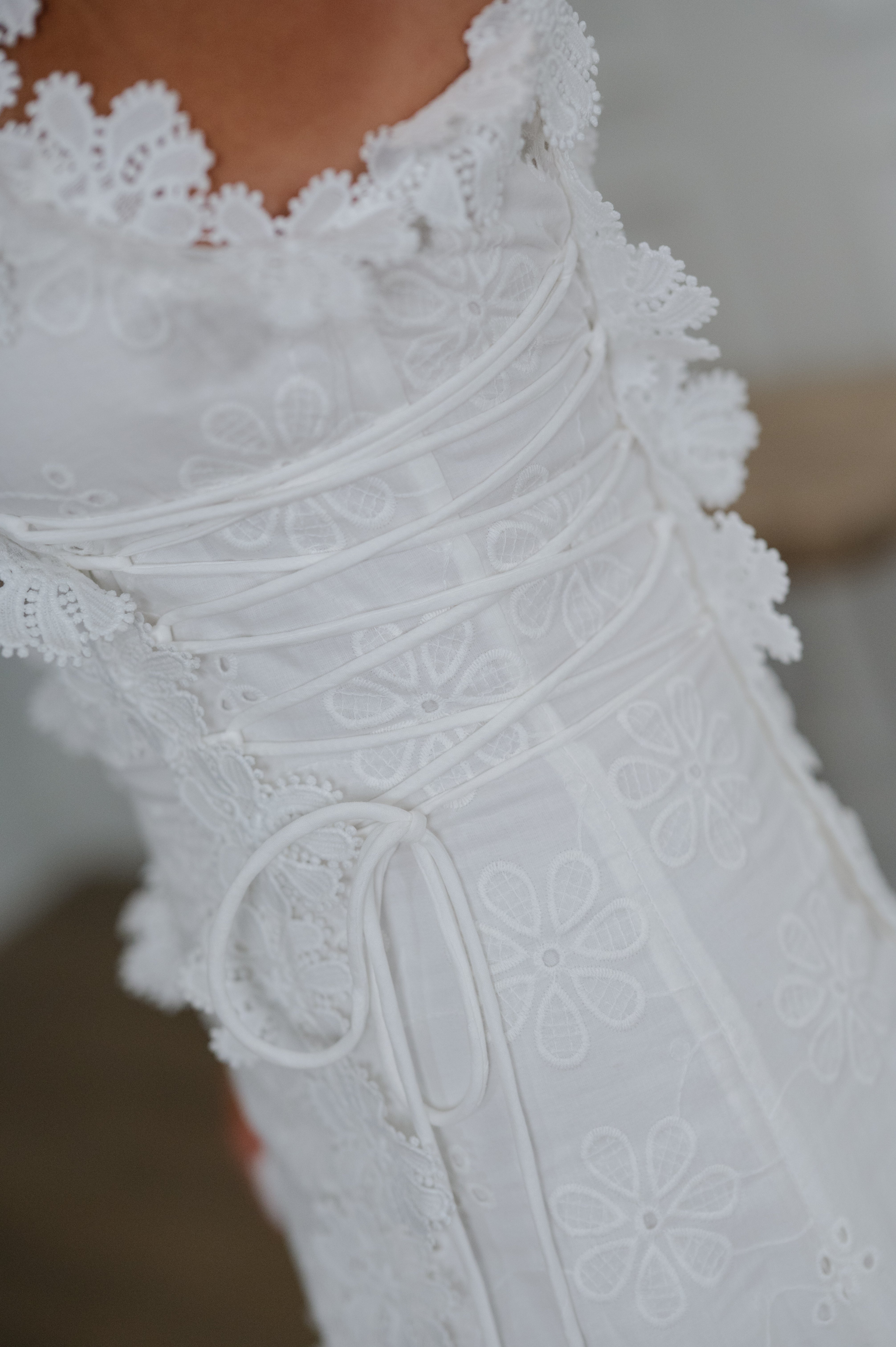 Selena Embroidered Maxi Dress-White