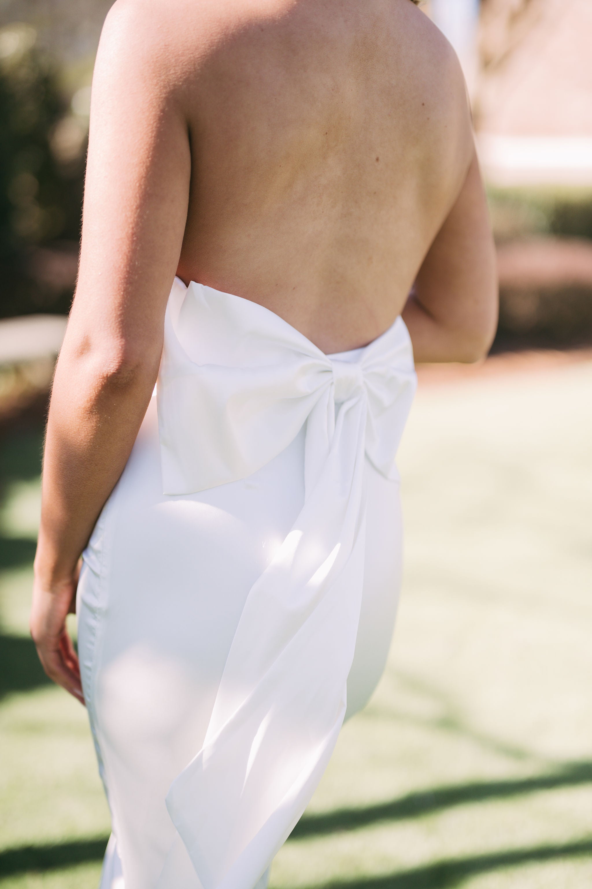 Halter Neck Maxi Dress- White