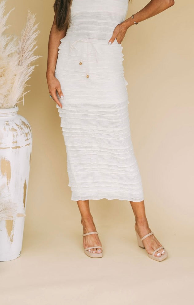 Carlen Textured Skirt- Ivory