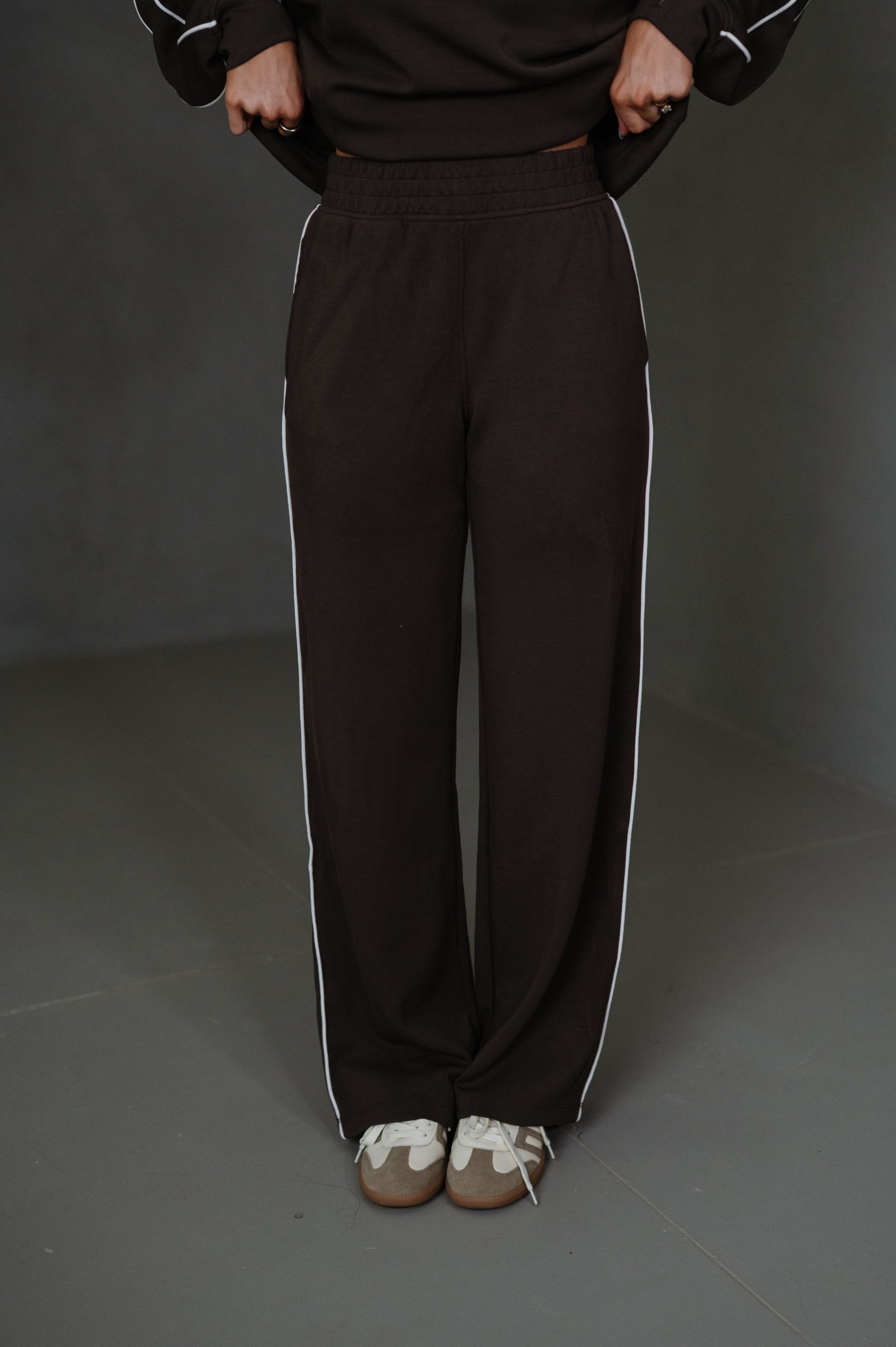 Piper Scuba Pants Set-Espresso/Cream