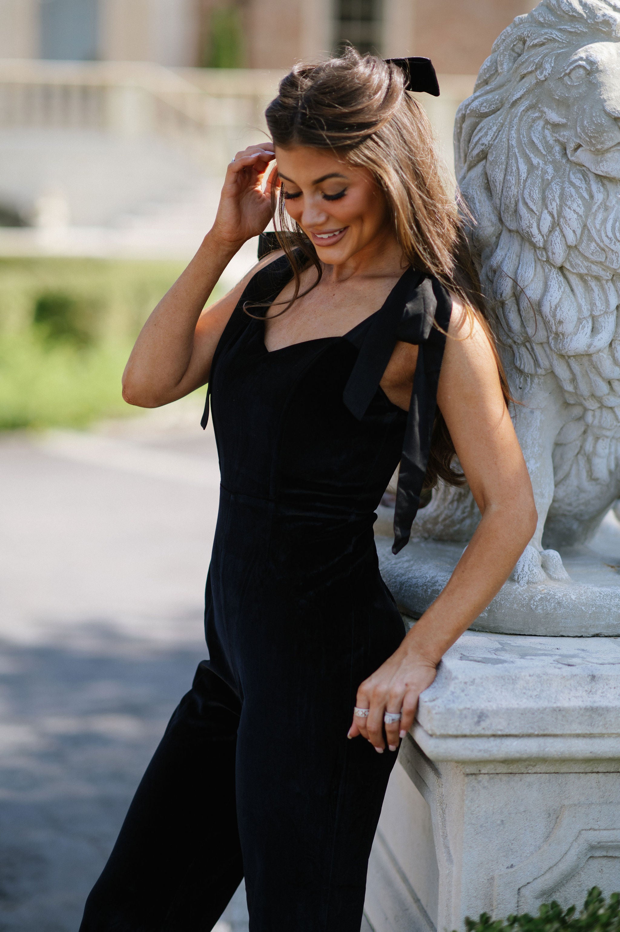 Montgomery Velvet Jumpsuit- Black