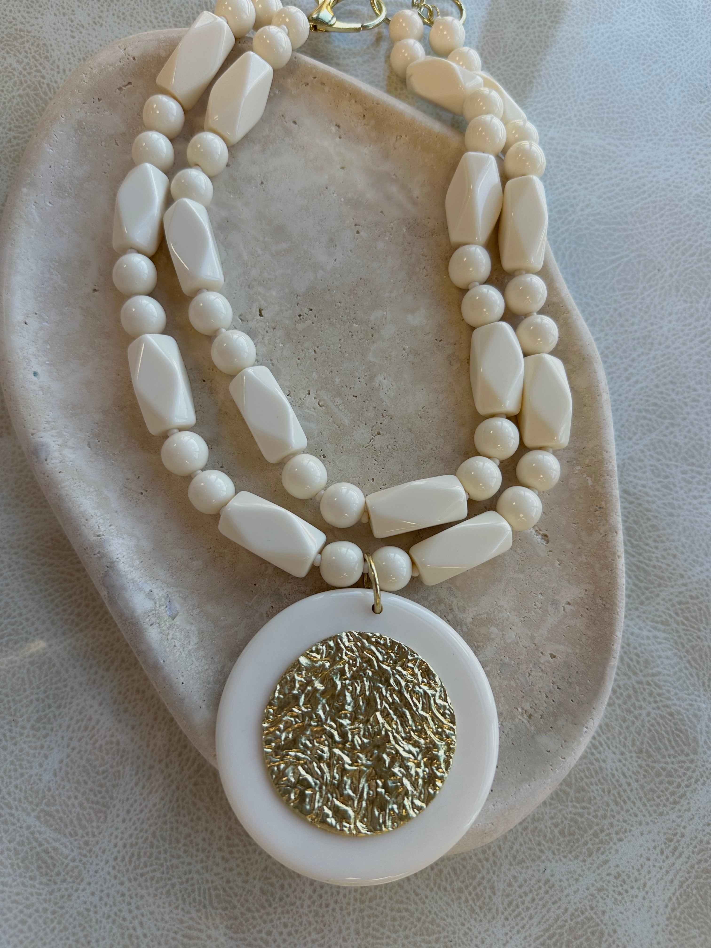 Double Layer Necklace- Ivory