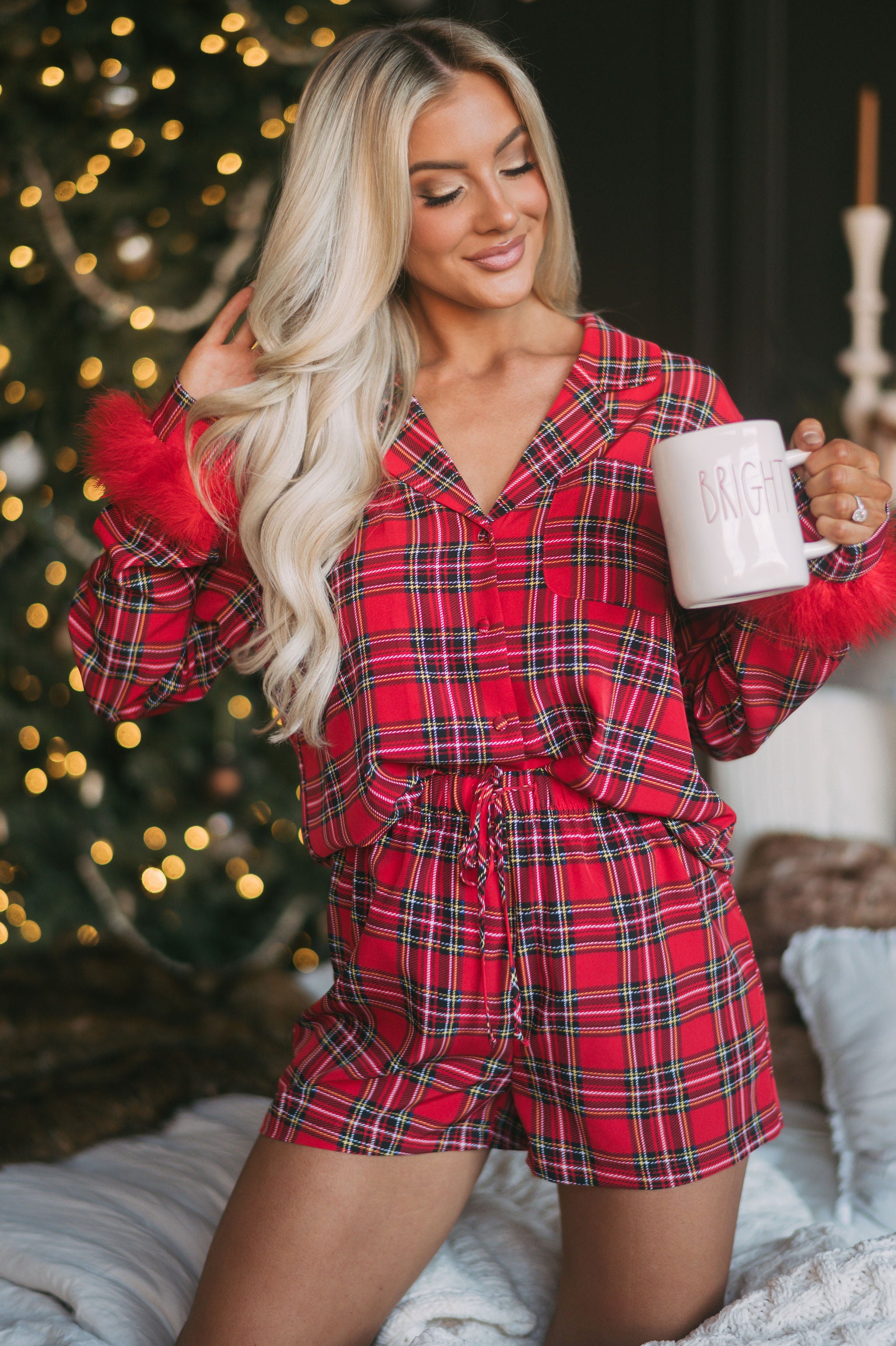 Tis The Season Pajama Set- Red