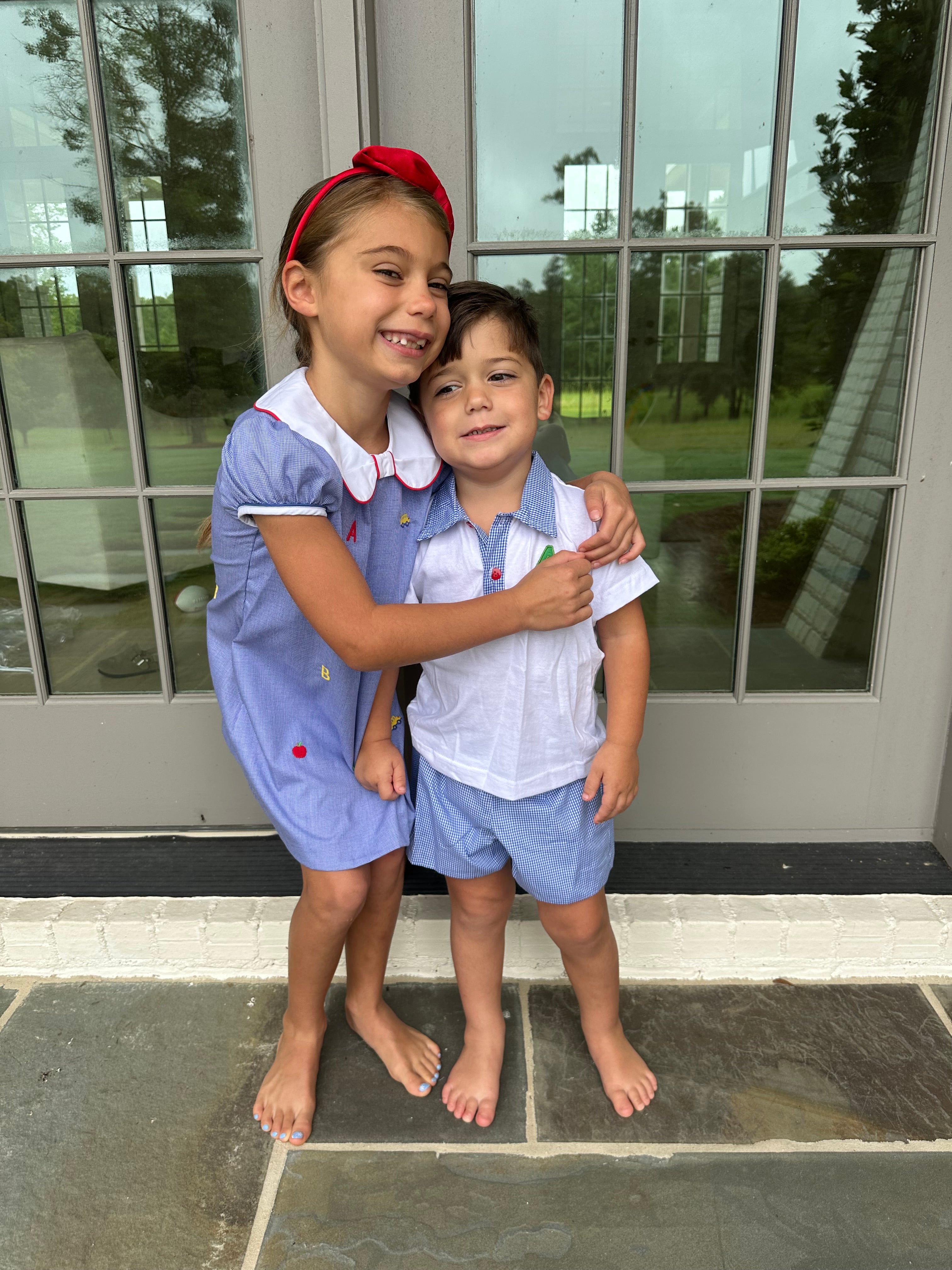 Back to School Shorts Set-Blue