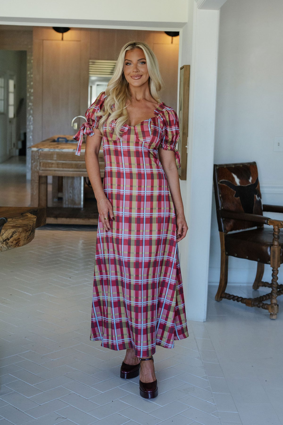 Pam Plaid Maxi Dress-Multi