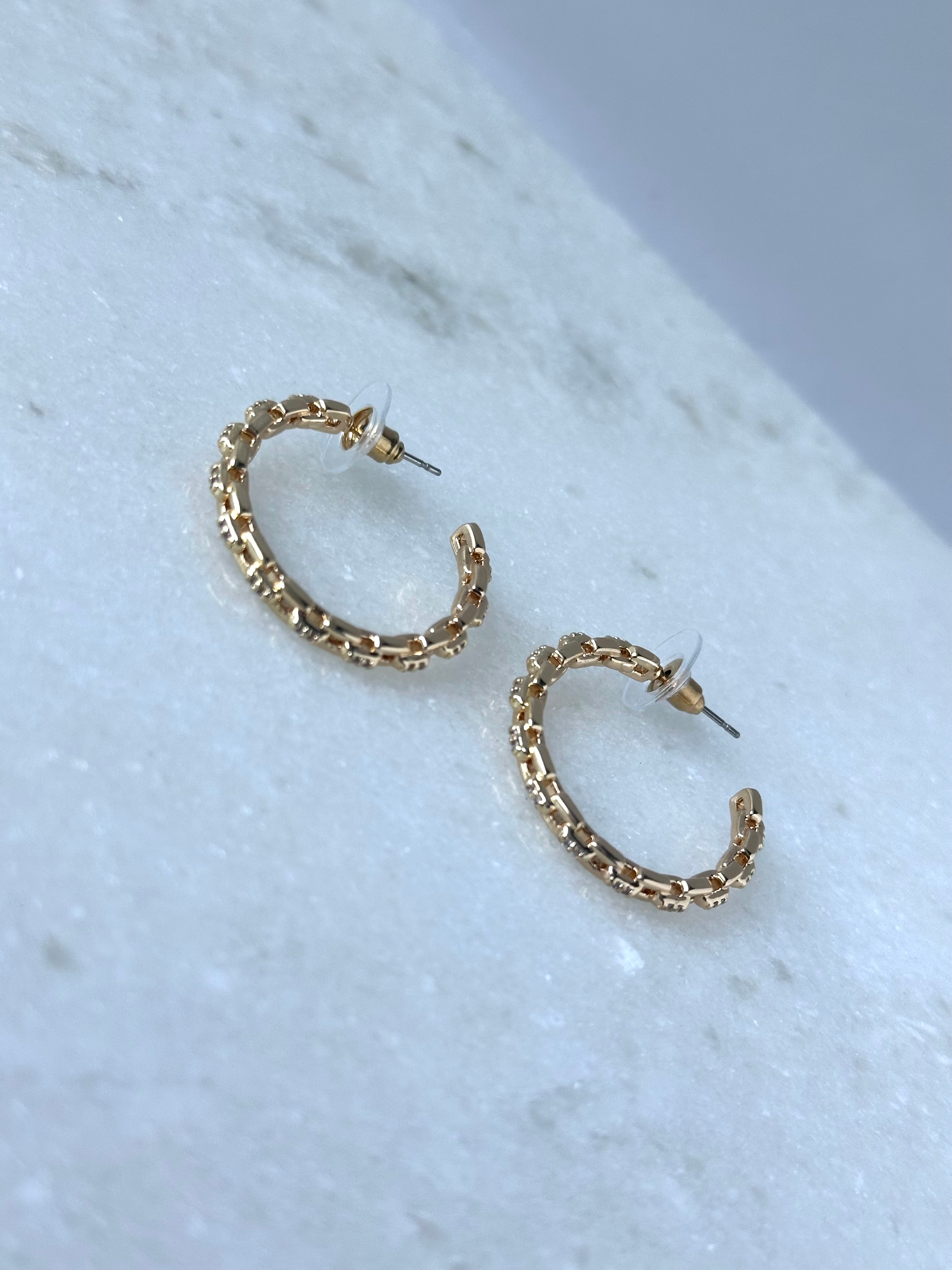 Gracie Textured Hoops-Gold