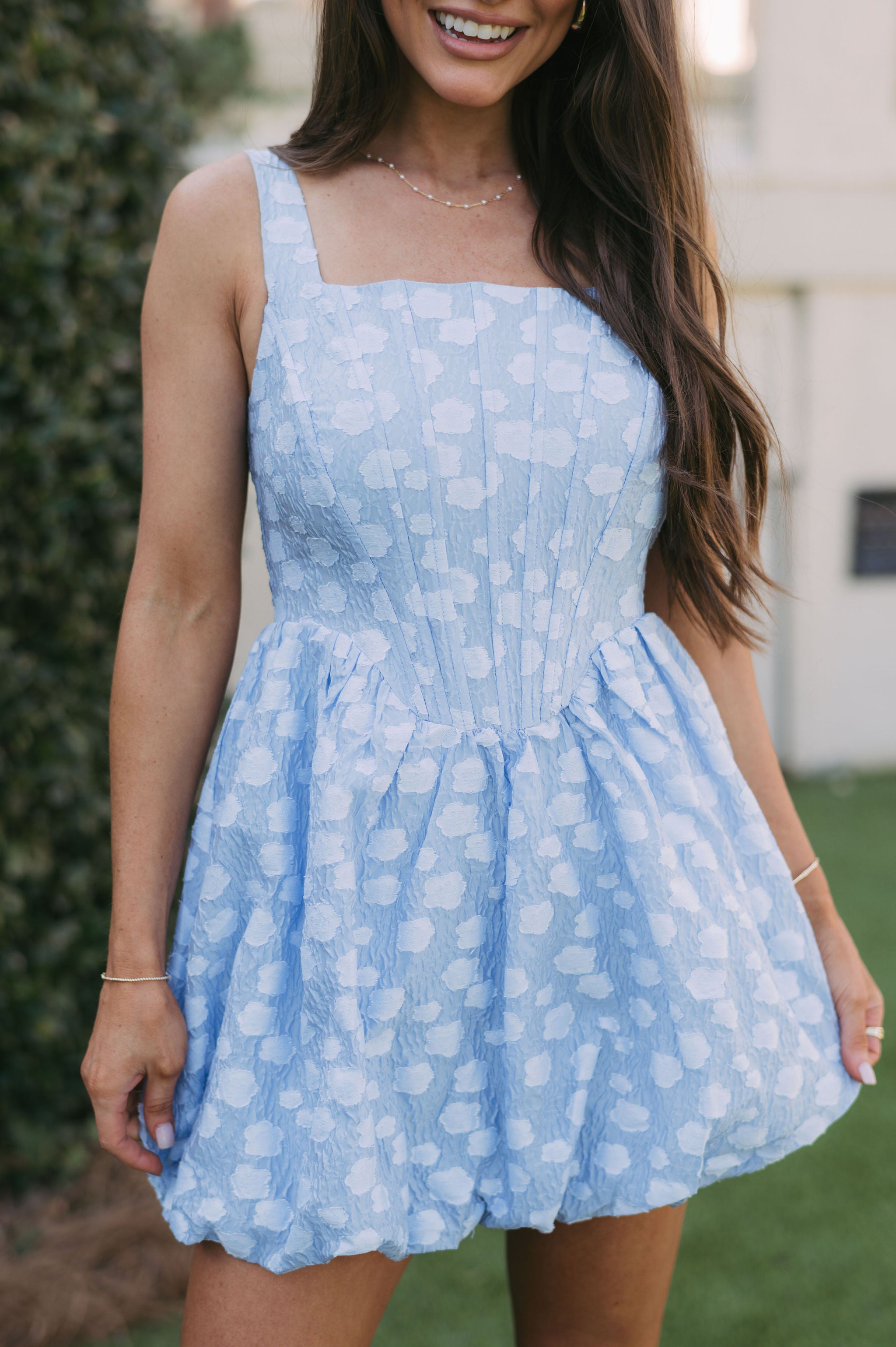 Casey Floral Corset Dress- Blue
