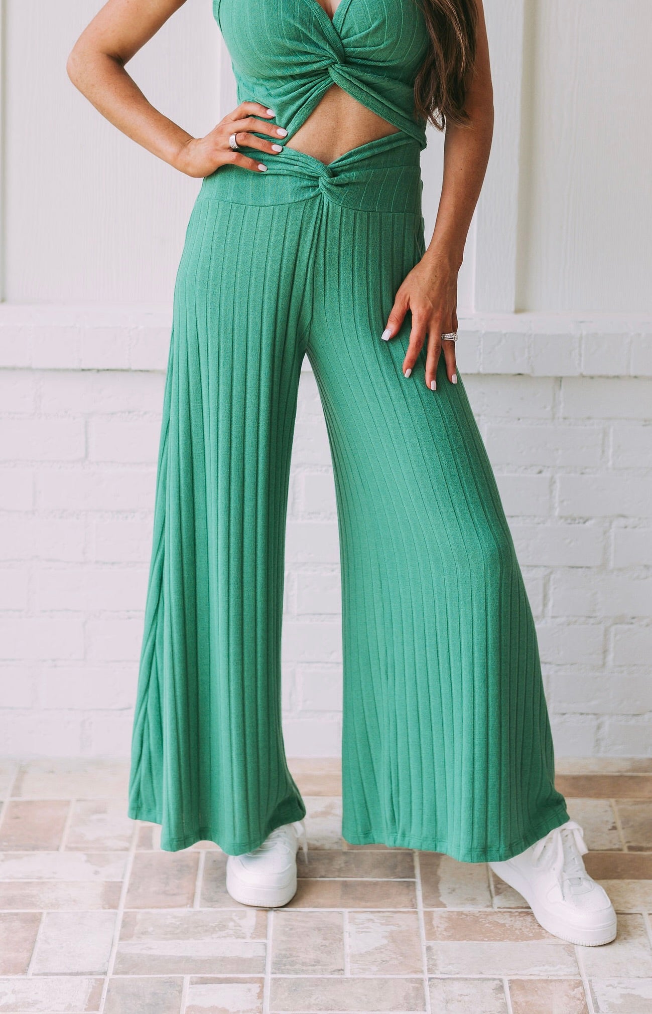 Meg Twist Pants- Green//SMALL 2-4