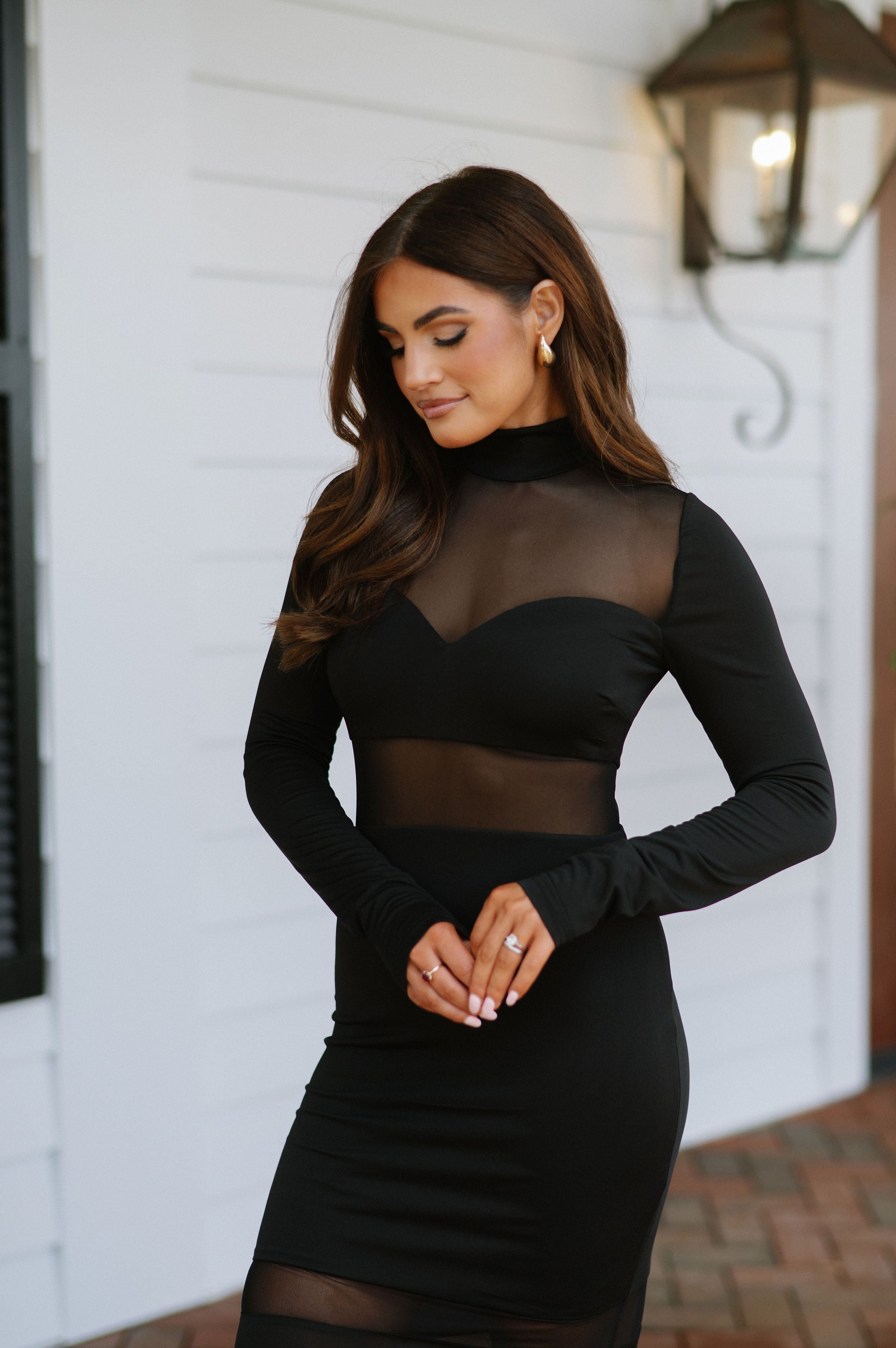 Showstopper Mesh Black Dress