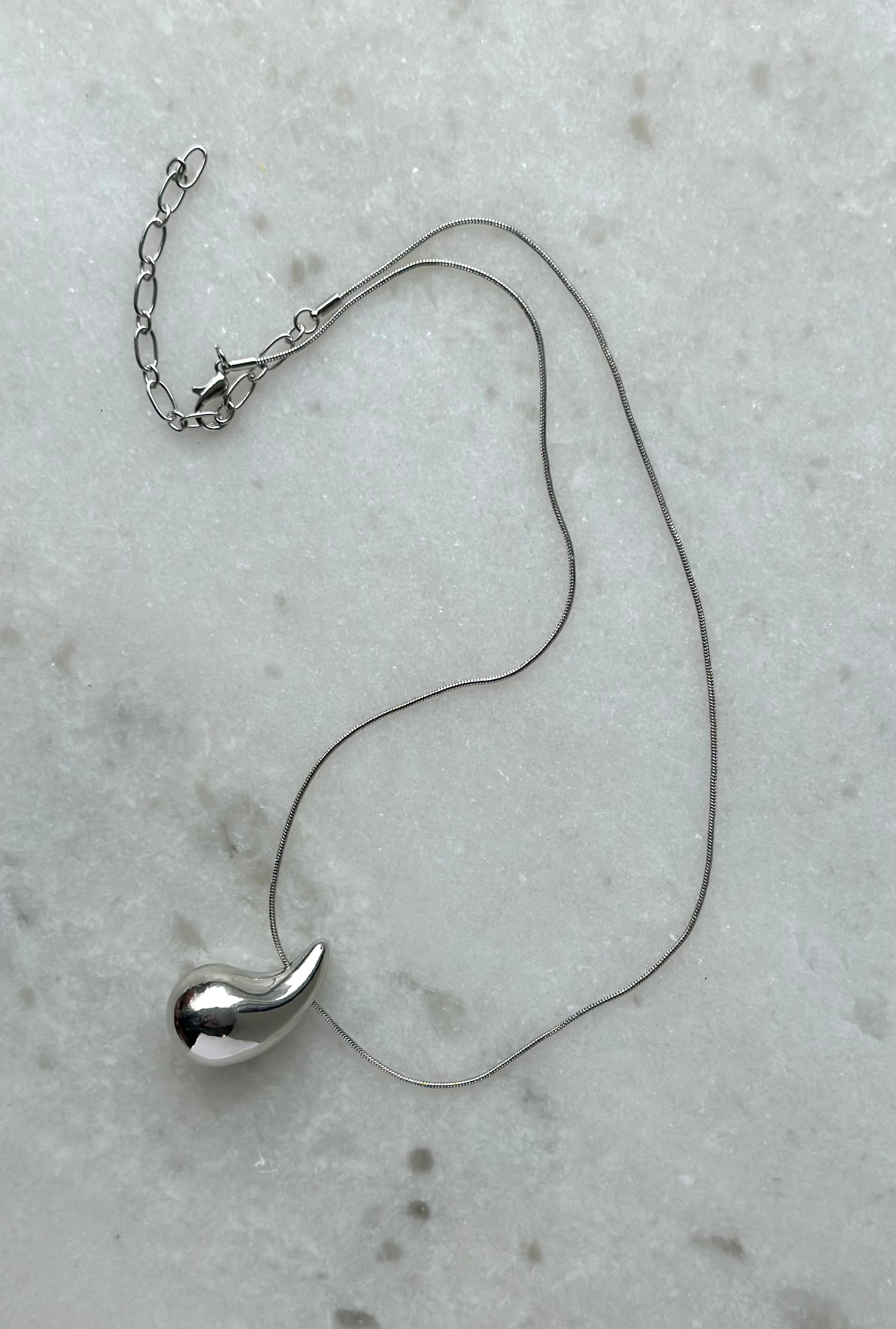 Tear Drop Necklace- Silver