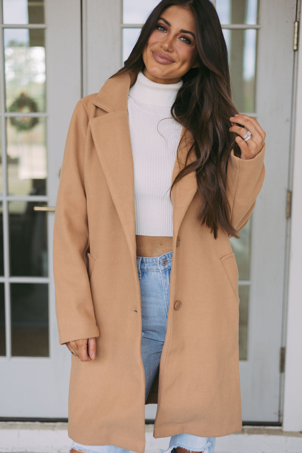 Classic Collared Coat-Camel