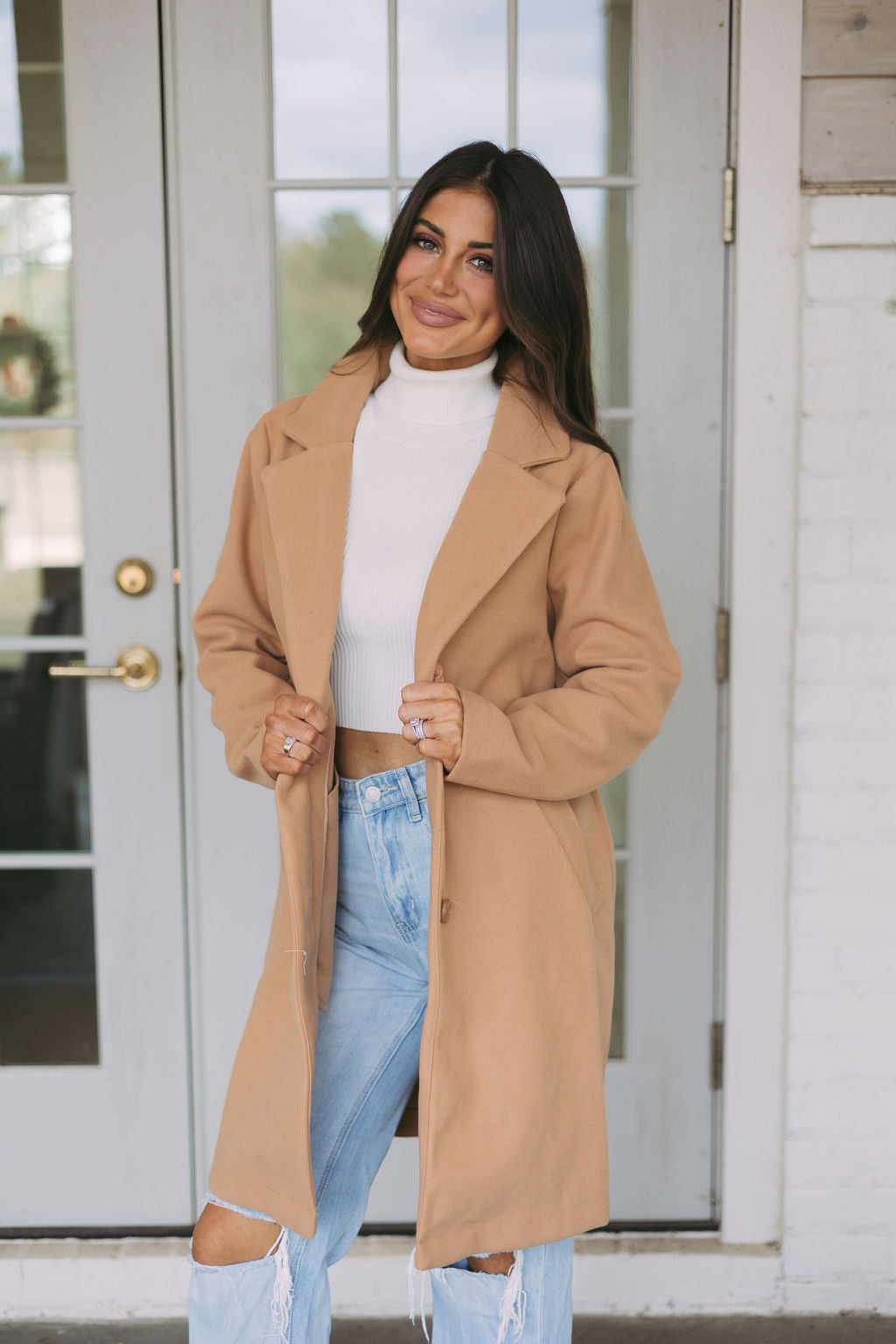 Classic Collared Coat-Camel